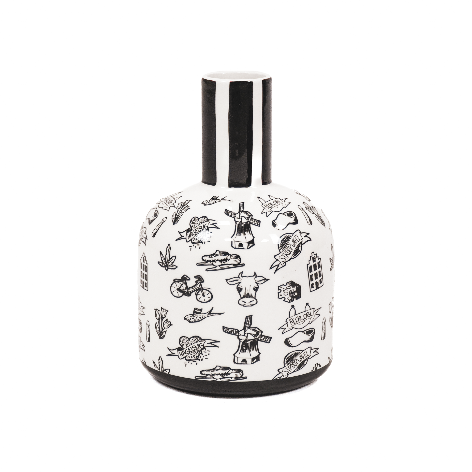 Vaas - Romeinse Kan - Dutch Black Design - Keramiek - 16x14x21,5cm