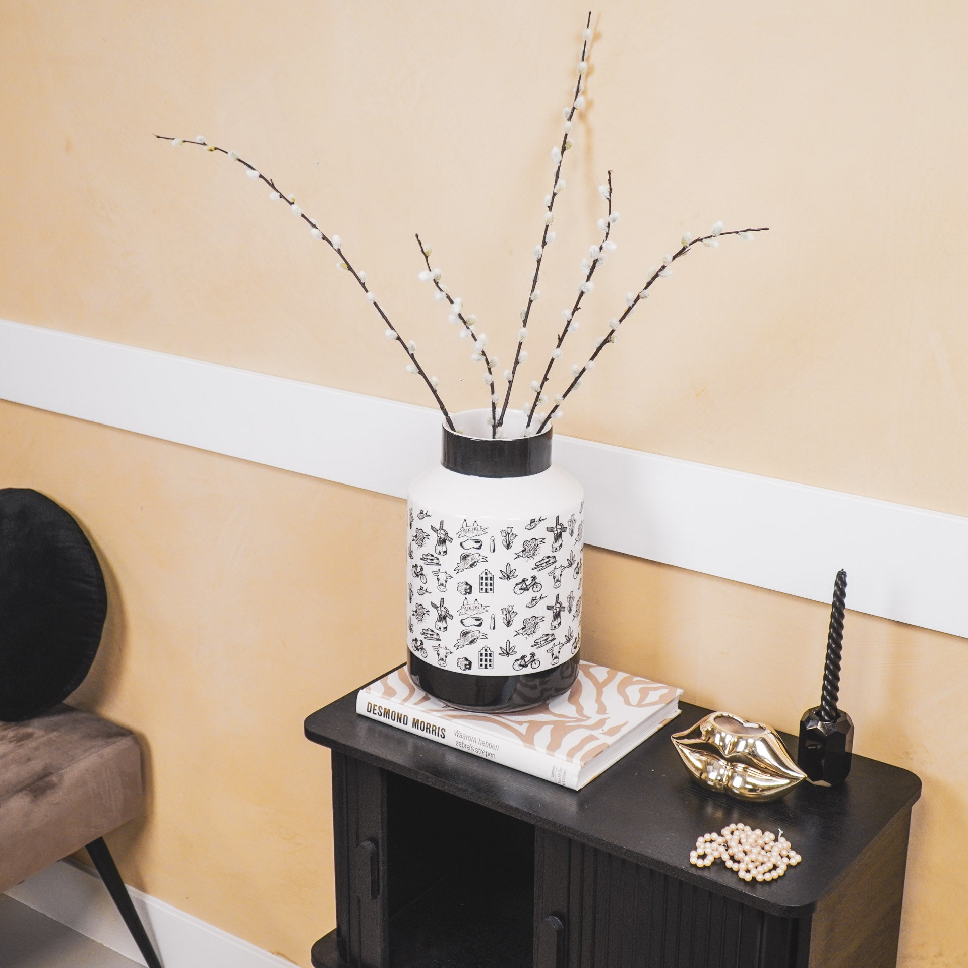 Vaas - Dipdye - Newbone China - Zwart - 25x35cm