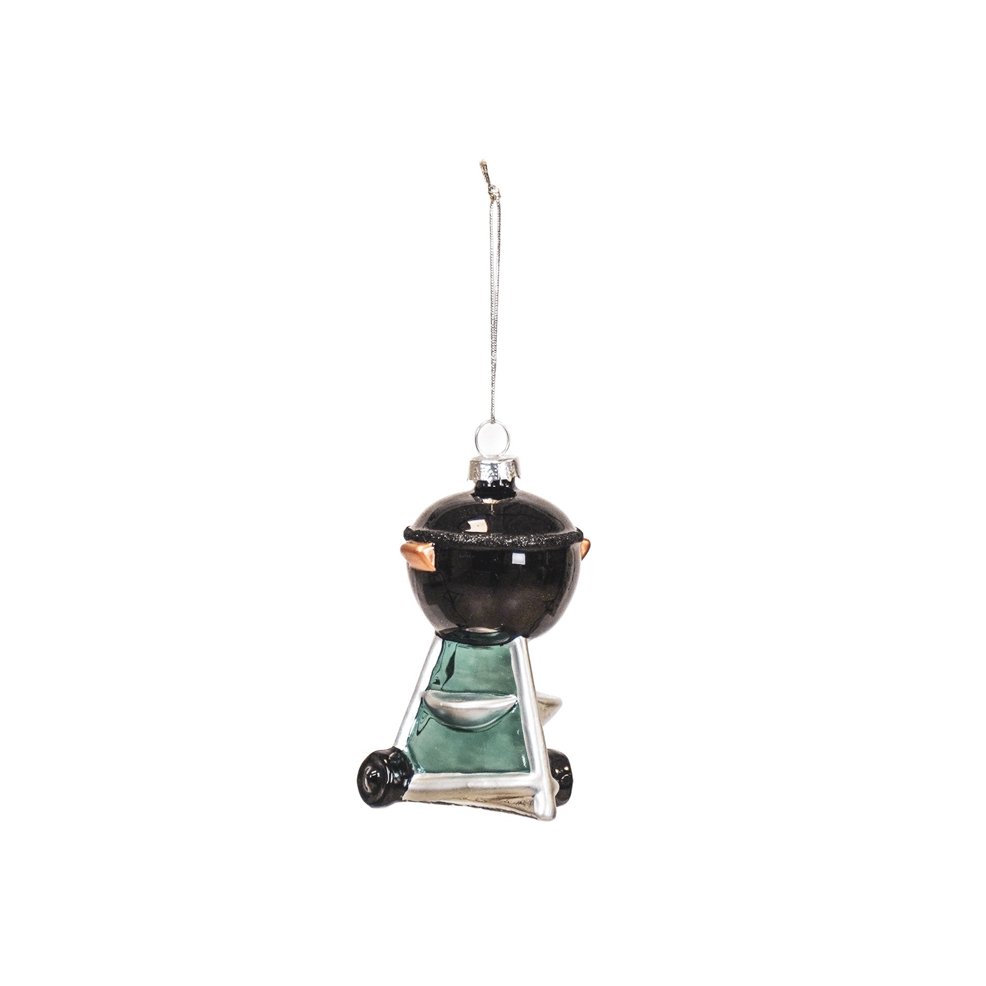 Kerstversiering - Kersthanger - Barbecue - Glas - Zwart - 5x5x9,5cm