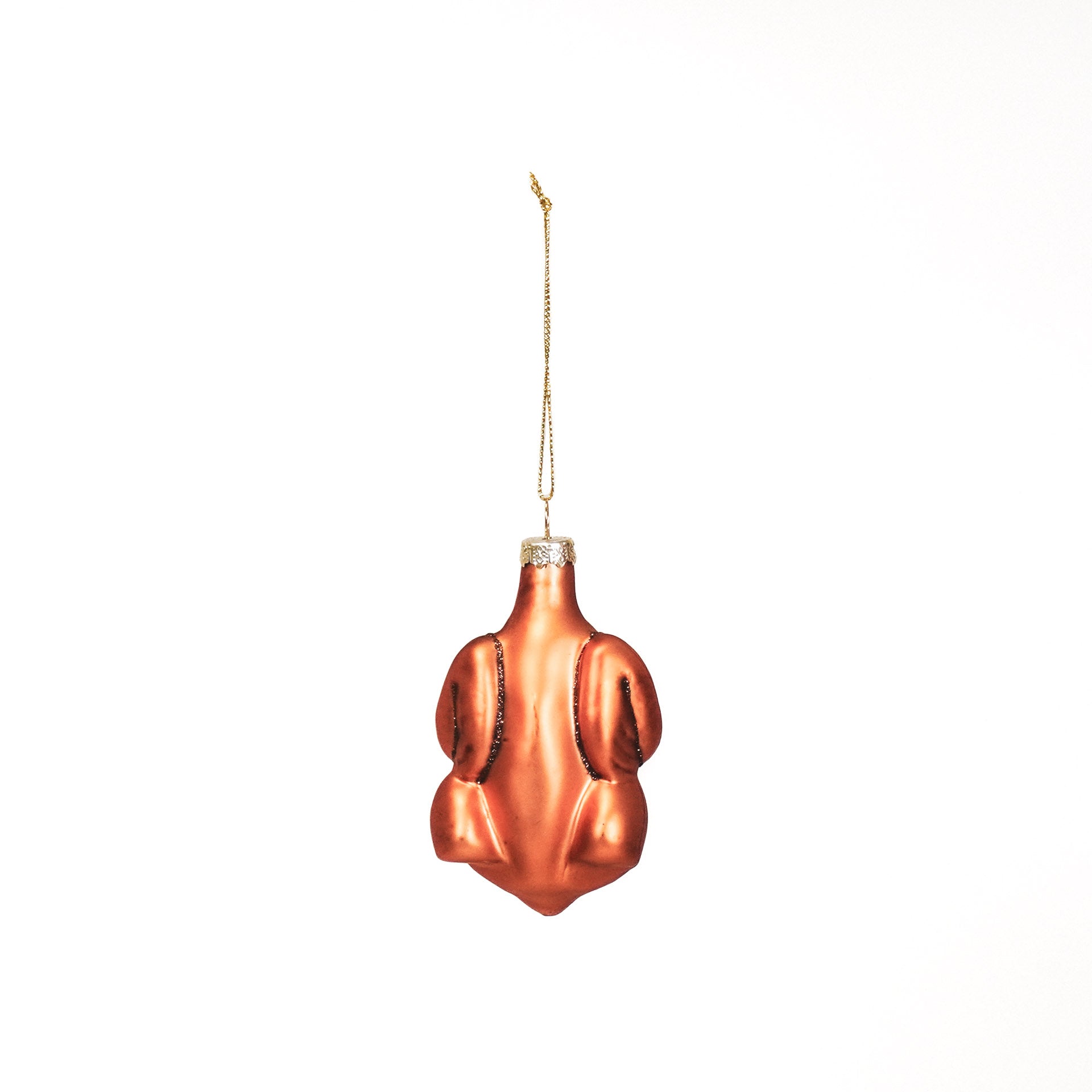 Kersthanger - Kalkoen - Glas - Bruin - 6,5x5,5x11,5cm