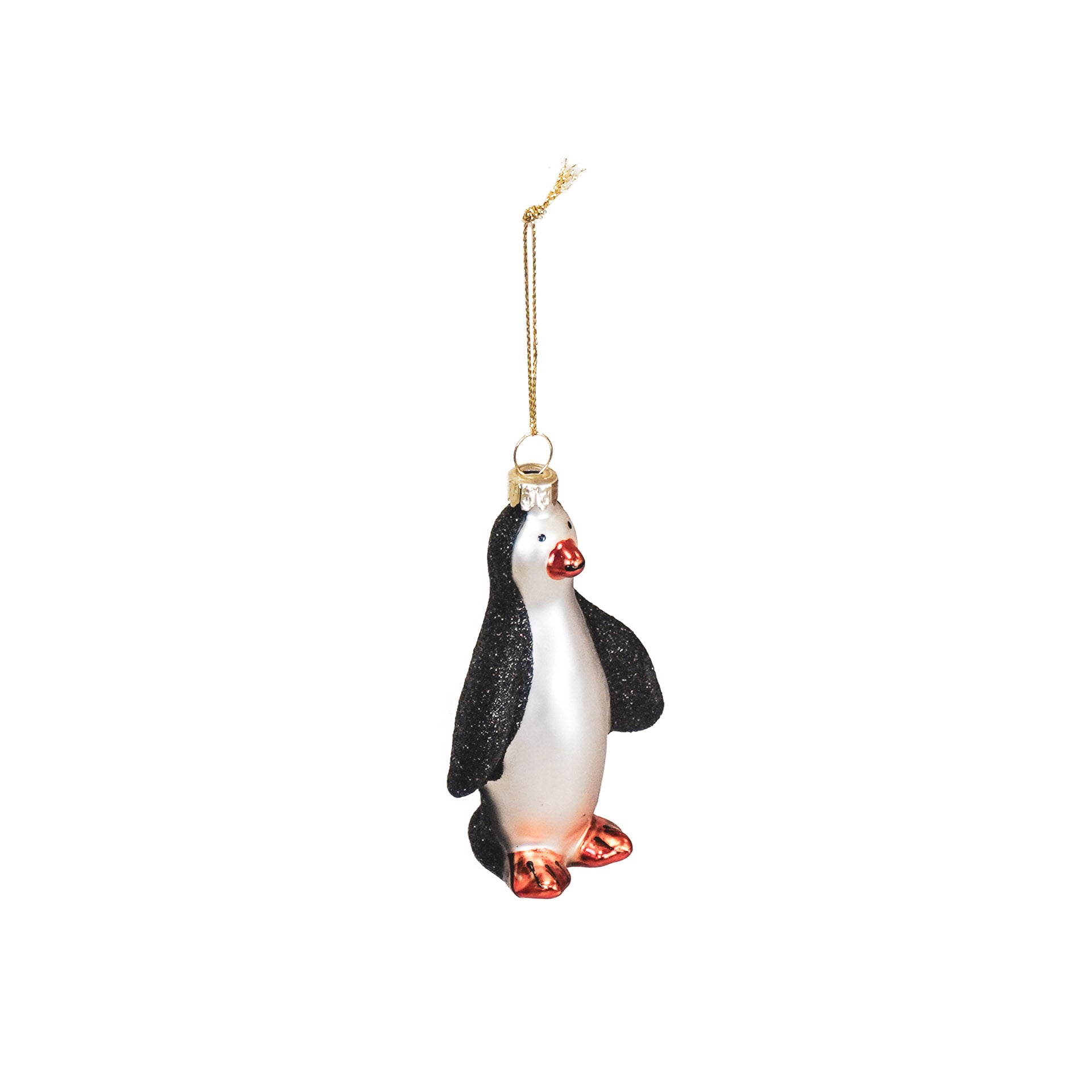 Kerstversiering - Kersthanger - Penguin - Glas - Zwart/Wit - 6x3,5x10cm