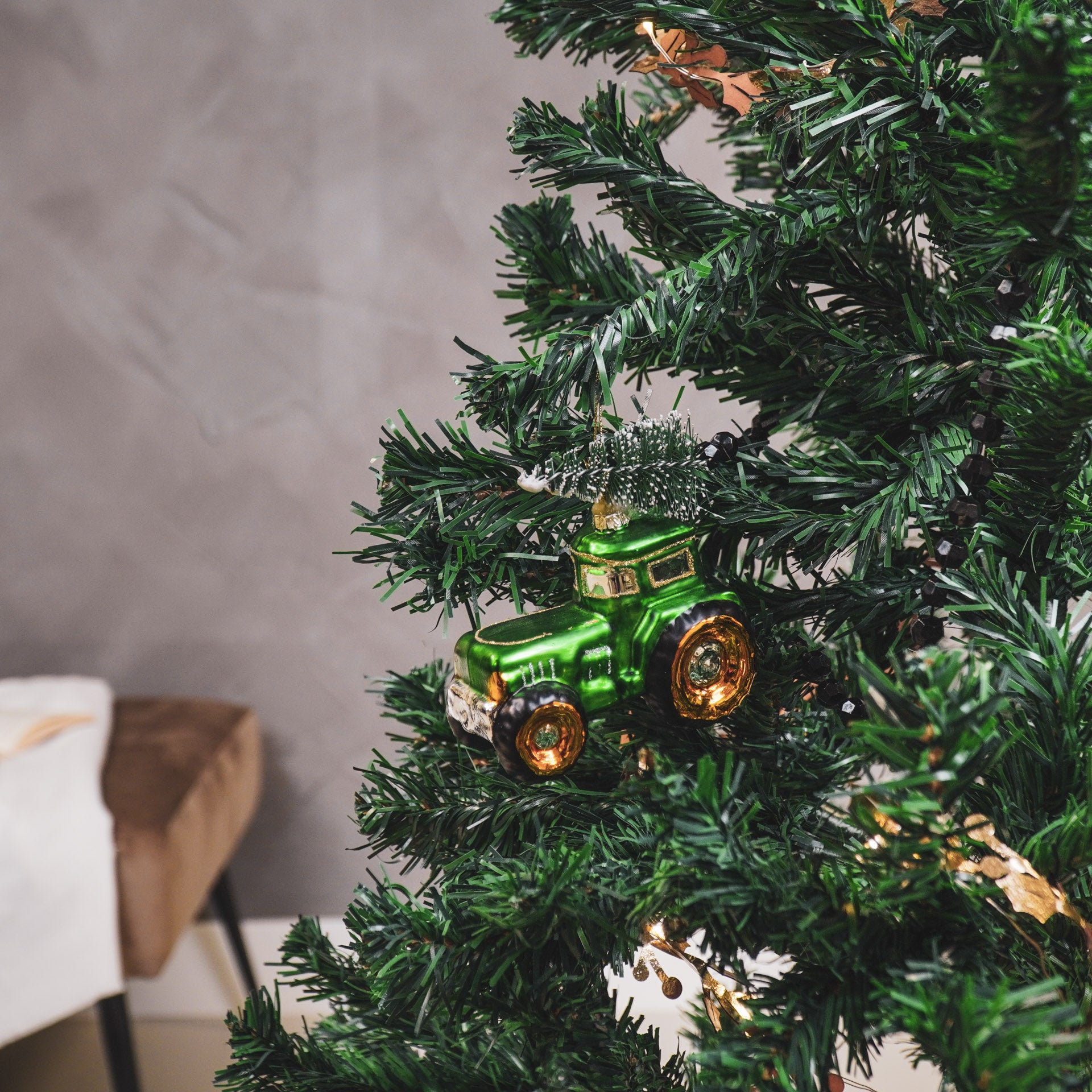 Kerstversiering - Kersthanger - Trekker - Glas - Groen - 9x5x10cm