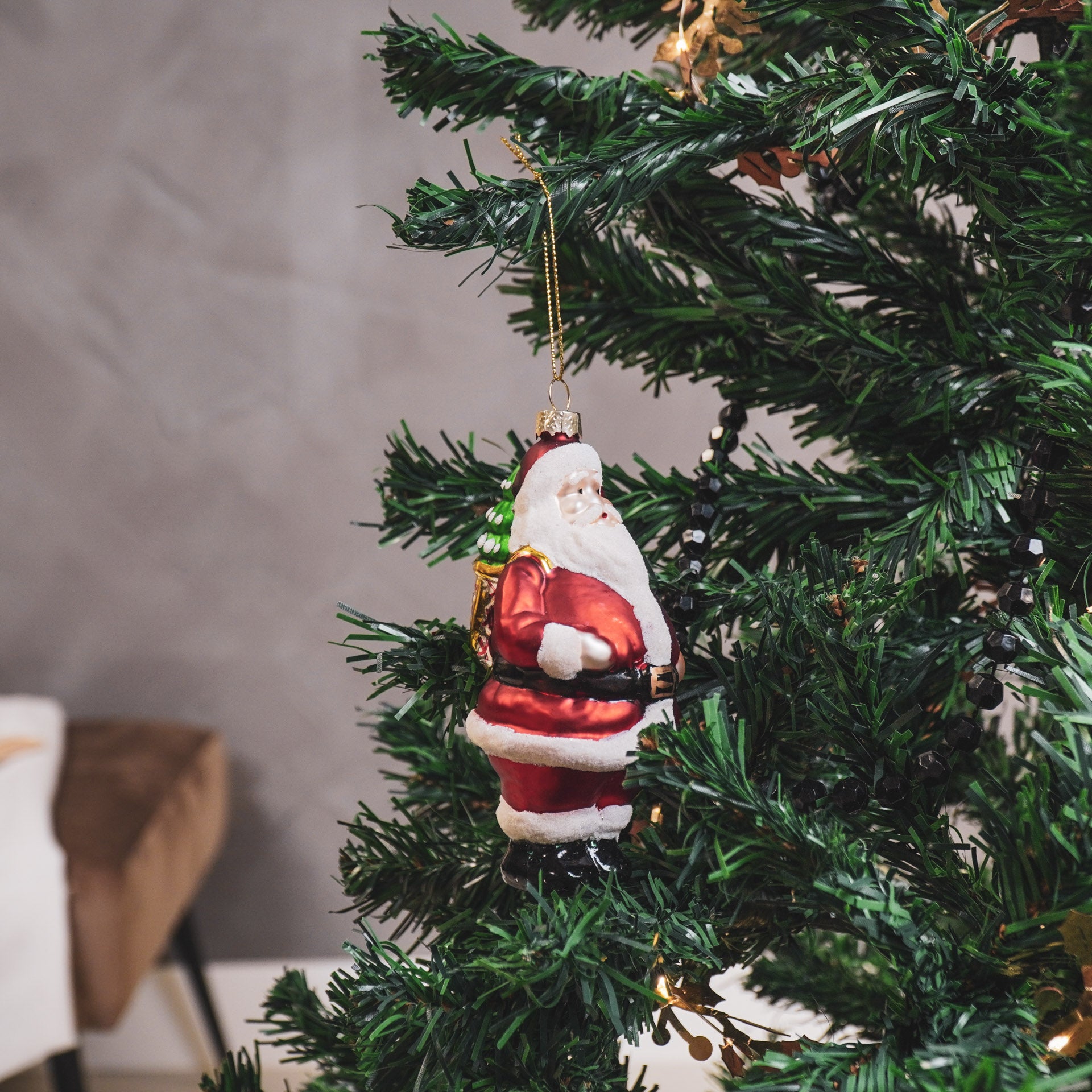 Kersthanger - Kerstman - Glas - Rood - 6,5x6,5x13cm