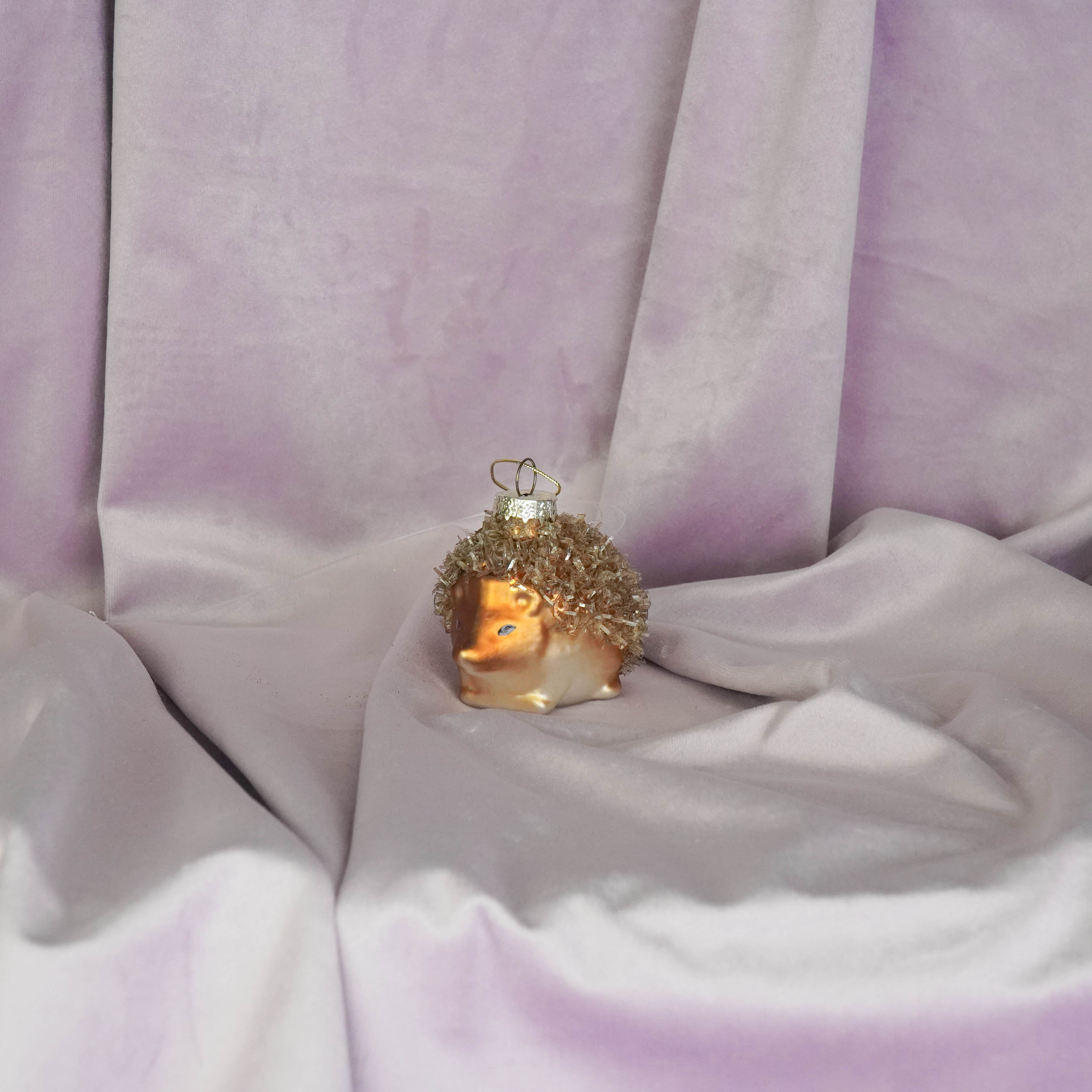 Kerstversiering - Kersthanger - Egel - Glas - Bruin - 7x5x6cm