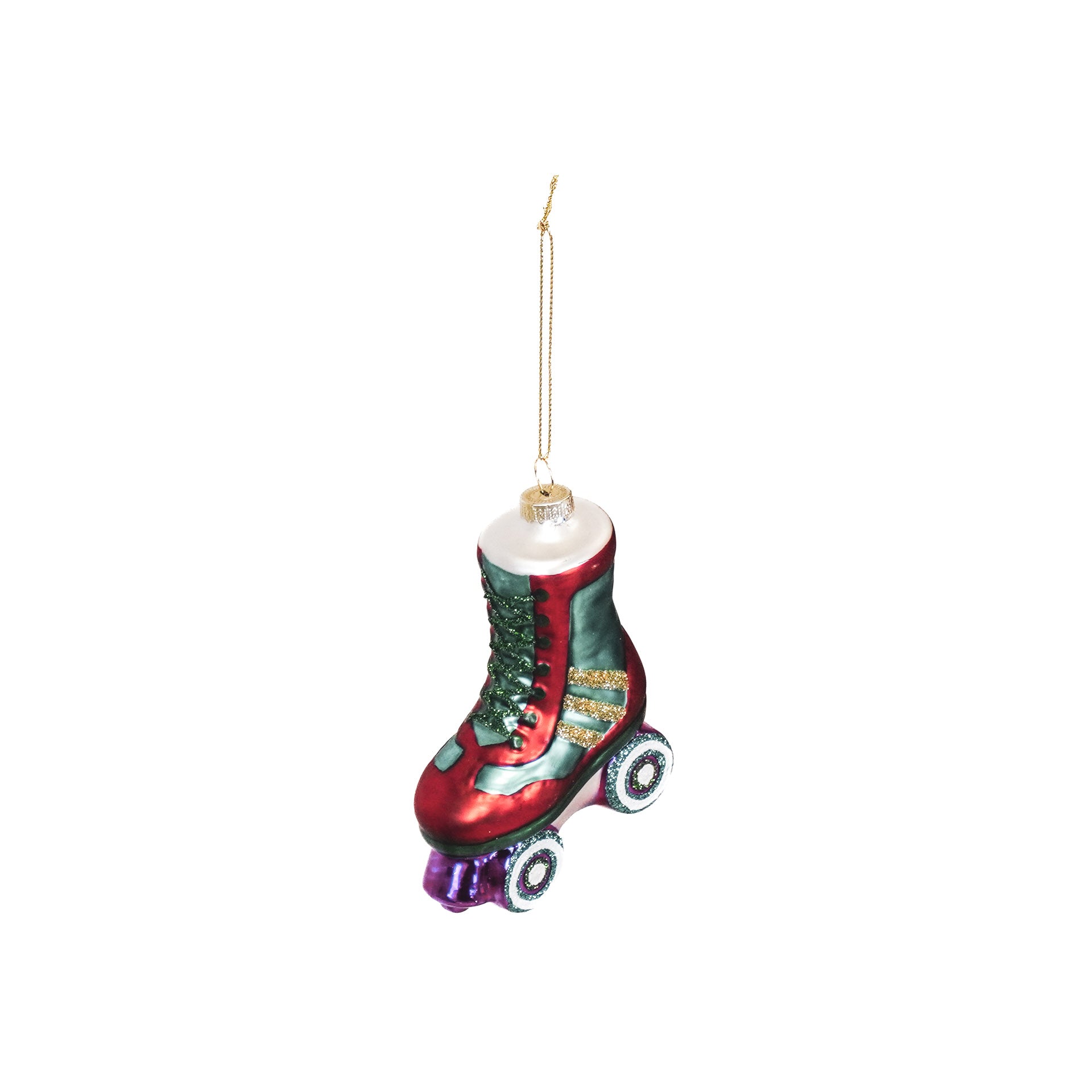 Kerstversiering - Kersthanger - Rolschaatsen - Glas - Meerkleurig - 8,5x3,5x11cm