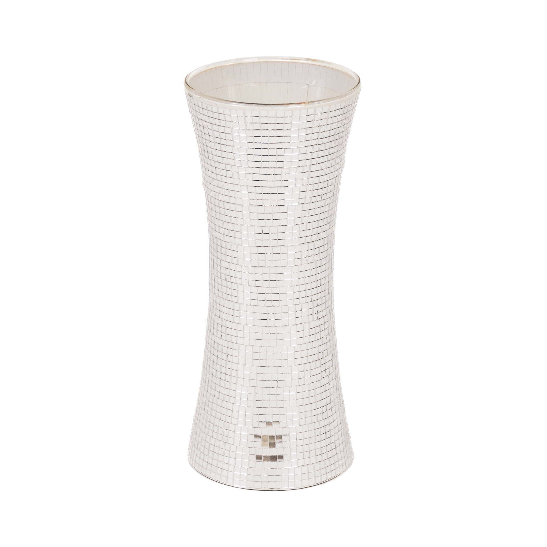 Vaas - Disco - Glas - Zilver - 12,5x12,5x30cm
