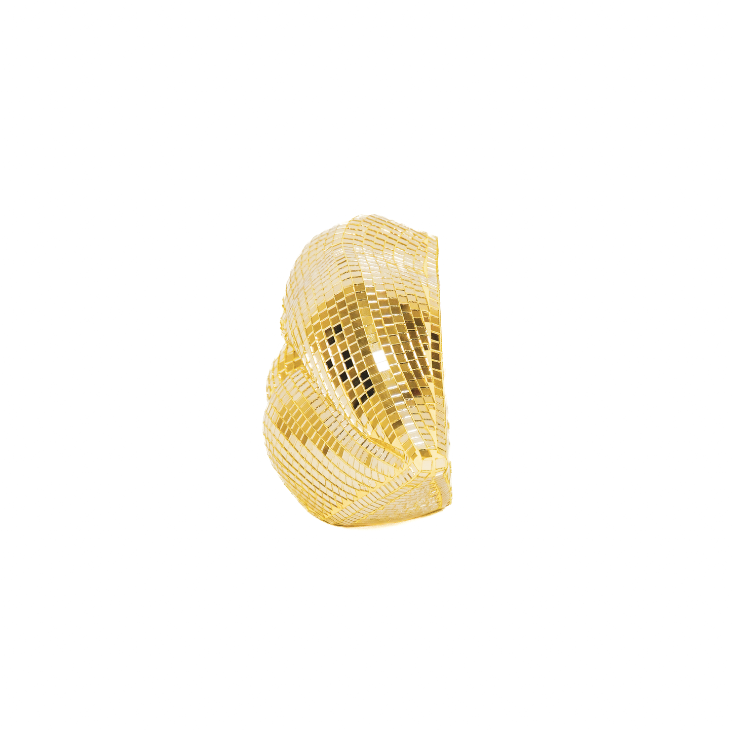 Ornament - Disco - Lip - Keramiek/Glas - Goud - 29x10x13,5cm
