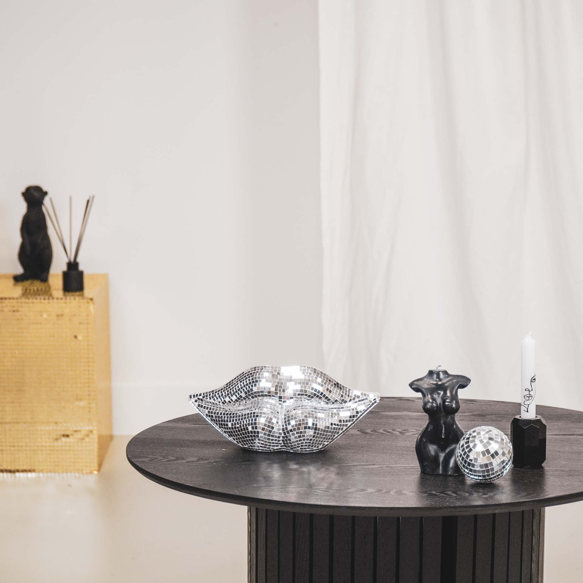 Housevitamin Disco Lips - Silver - 29x10x13,5cm