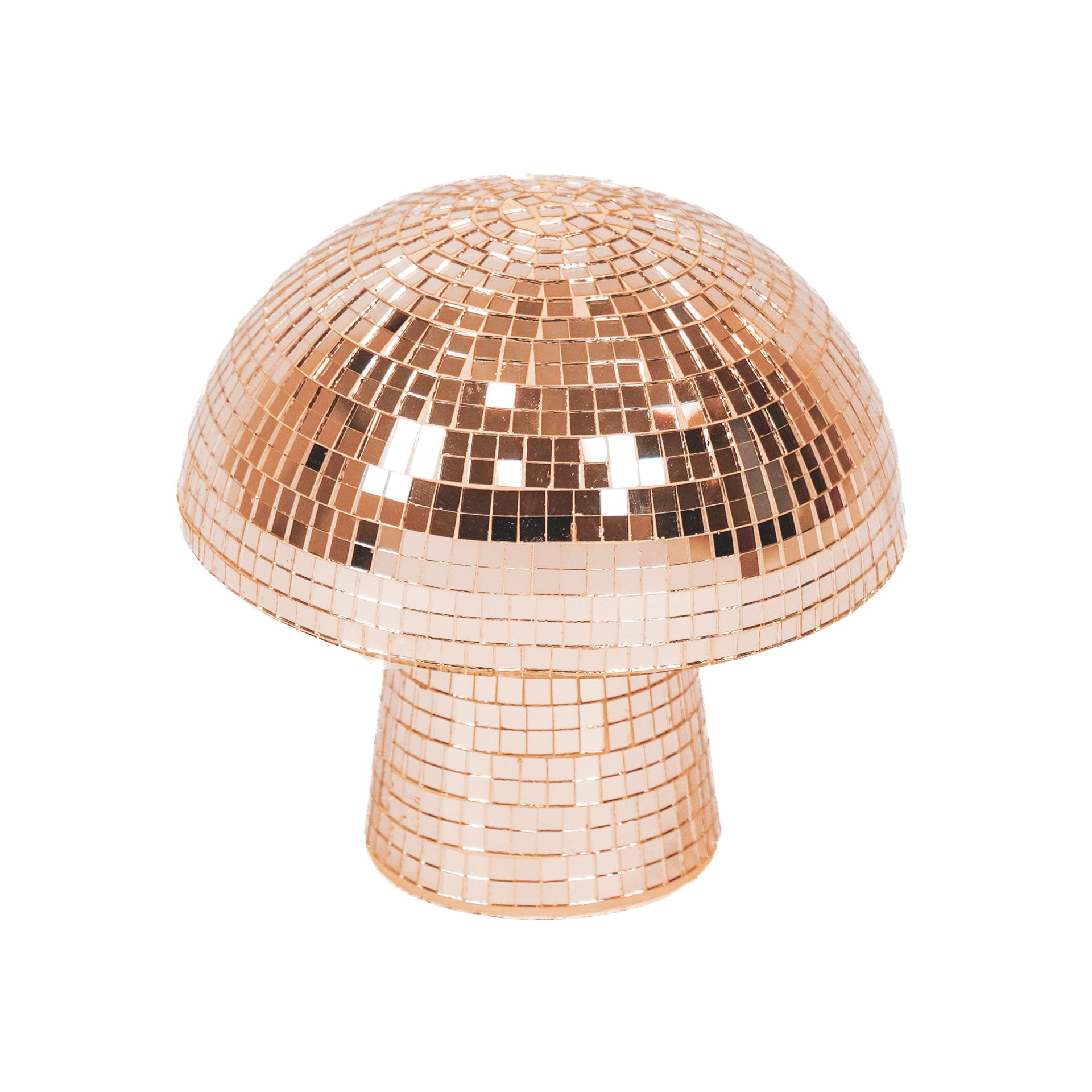 Beeld - Disco - Mushroom - Glas/Keramiek - Rose Goud - 14x14x14cm