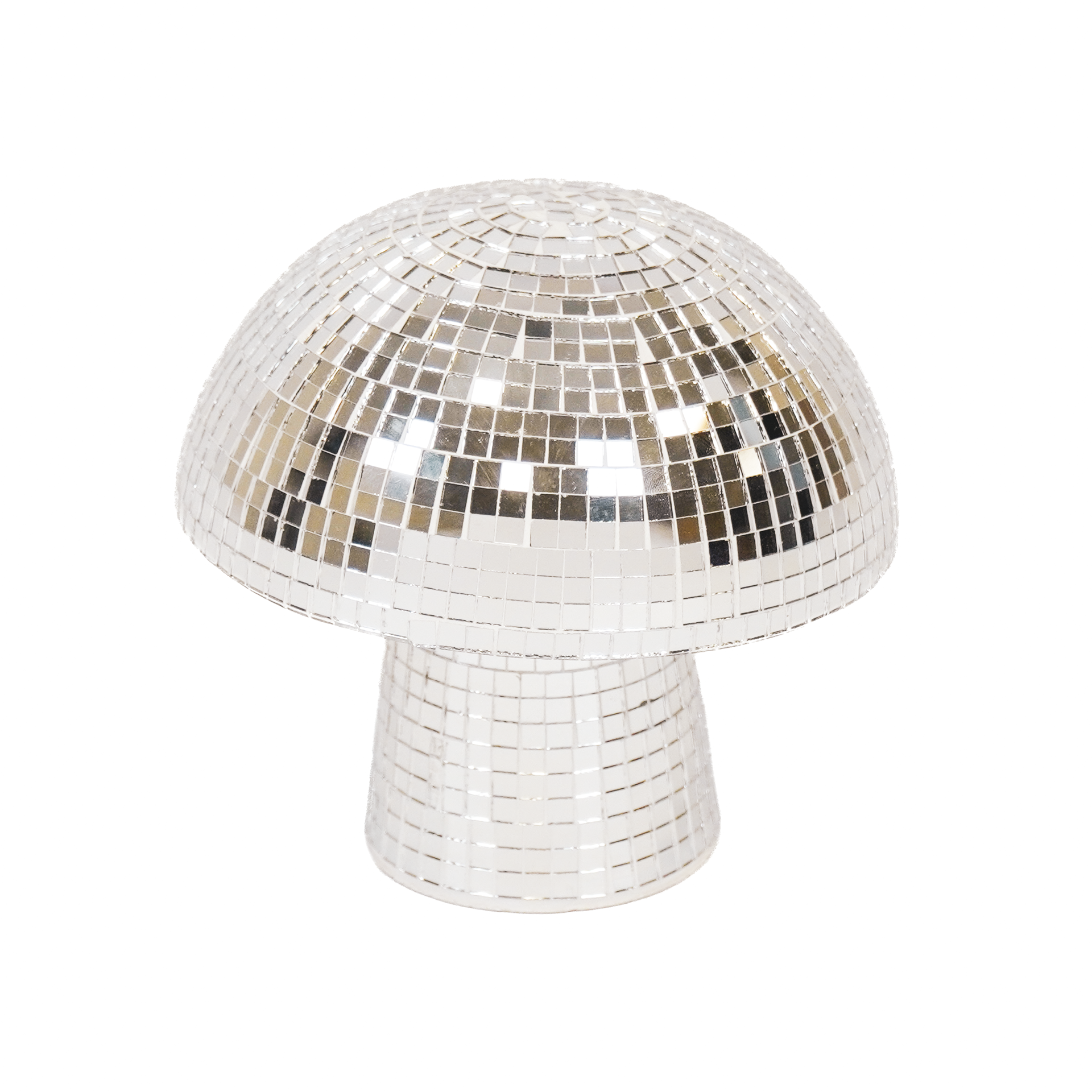 Beeld - Disco - Mushroom - Glas/Keramiek - Zilver - 14x14x14cm