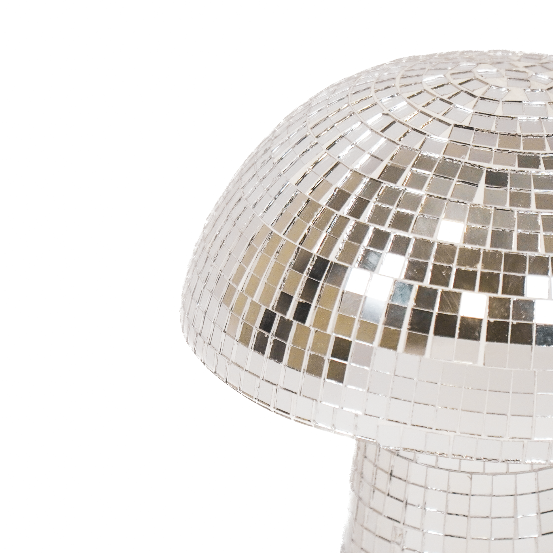 Beeld - Disco - Mushroom - Glas/Keramiek - Zilver - 14x14x14cm