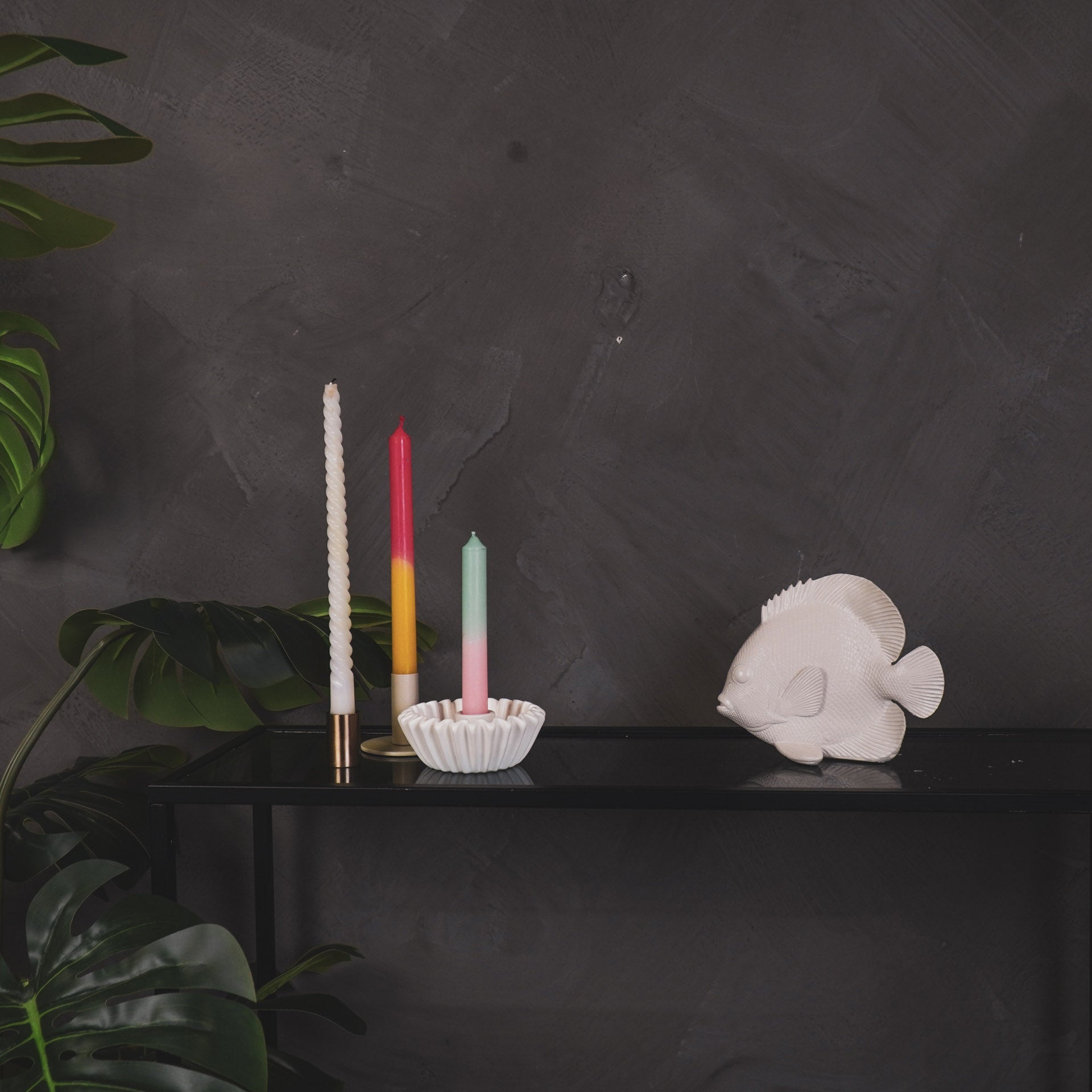 Ornament - Platvis - Polyresin - Beige - 19,5x10,5x16cm