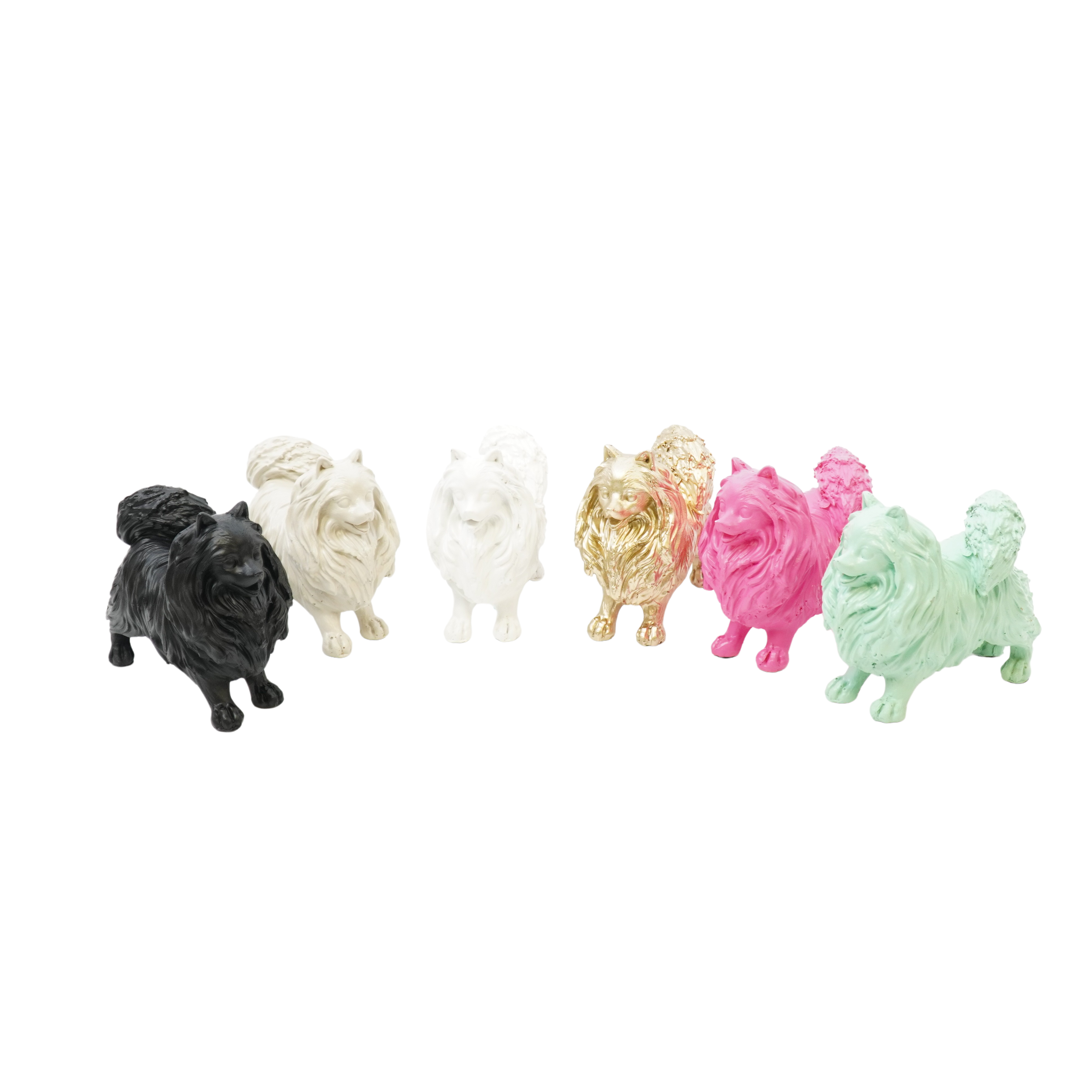 Ornament - Pomeriaan - Hond - Polyresin - Zand - 10.5x5x9cm