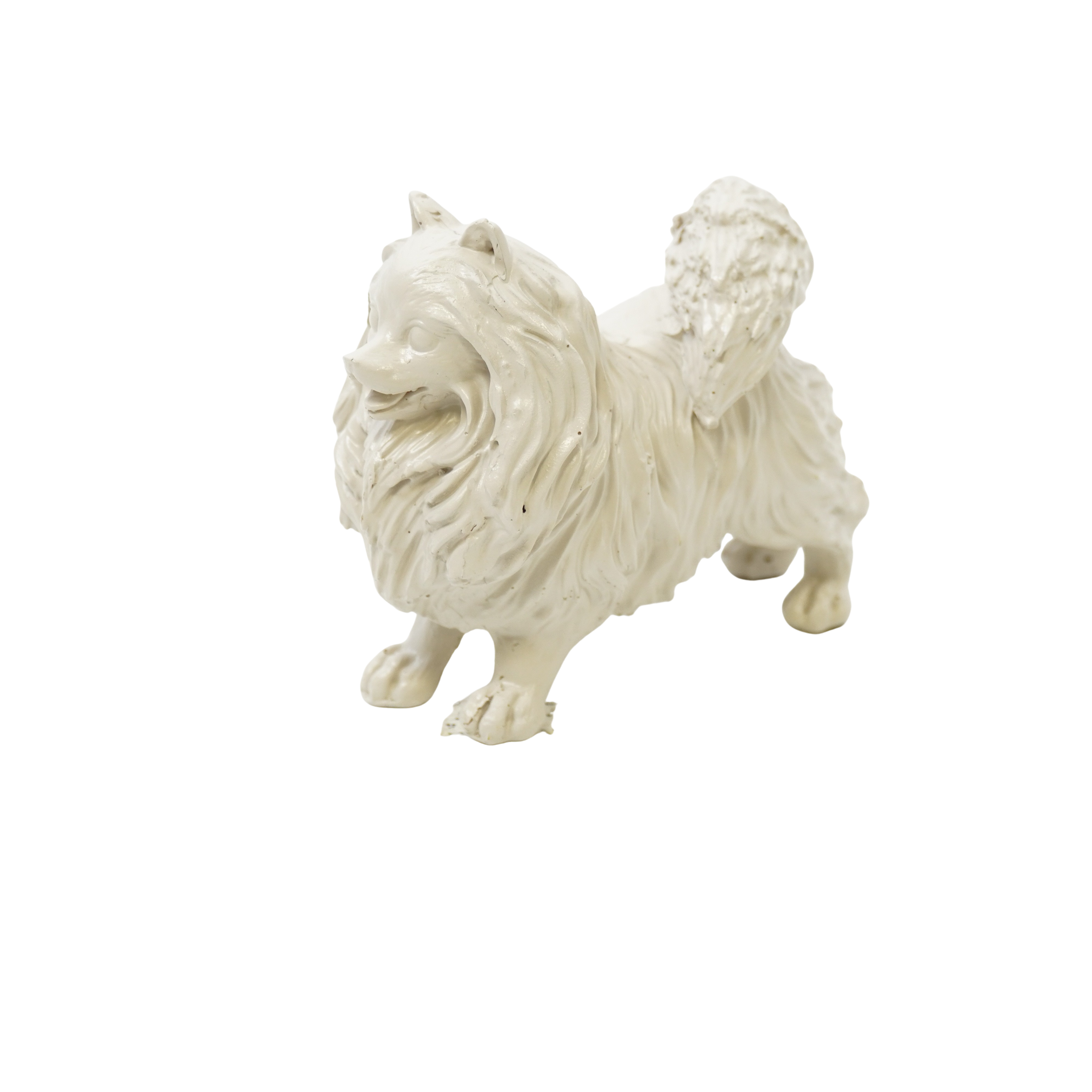 Ornament - Pomeriaan - Hond - Polyresin - Zand - 10.5x5x9cm