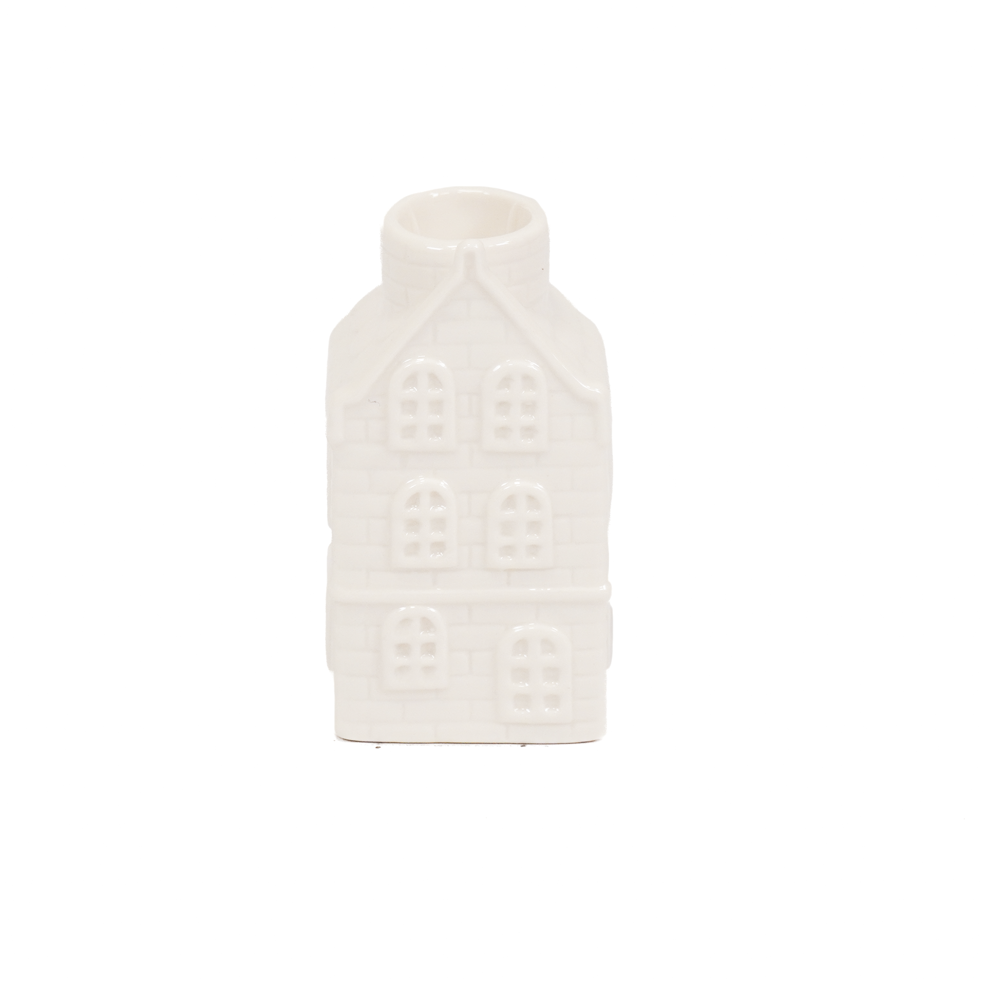 Kandelaar - Huis - Keramiek - Wit - 6x5,5x11cm