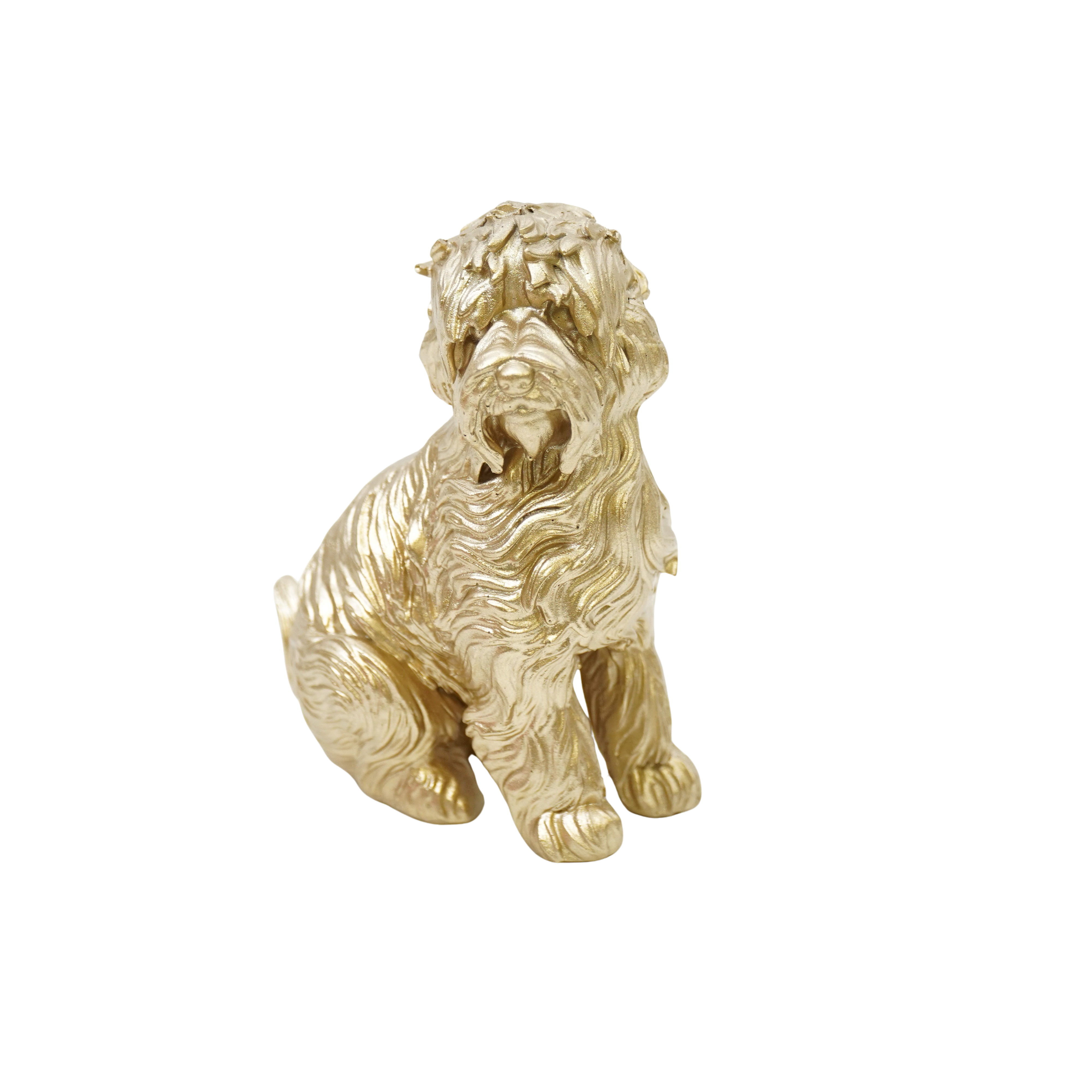 Ornament - Labradoodle - Polyresin - Goud - 10,5x5x9cm