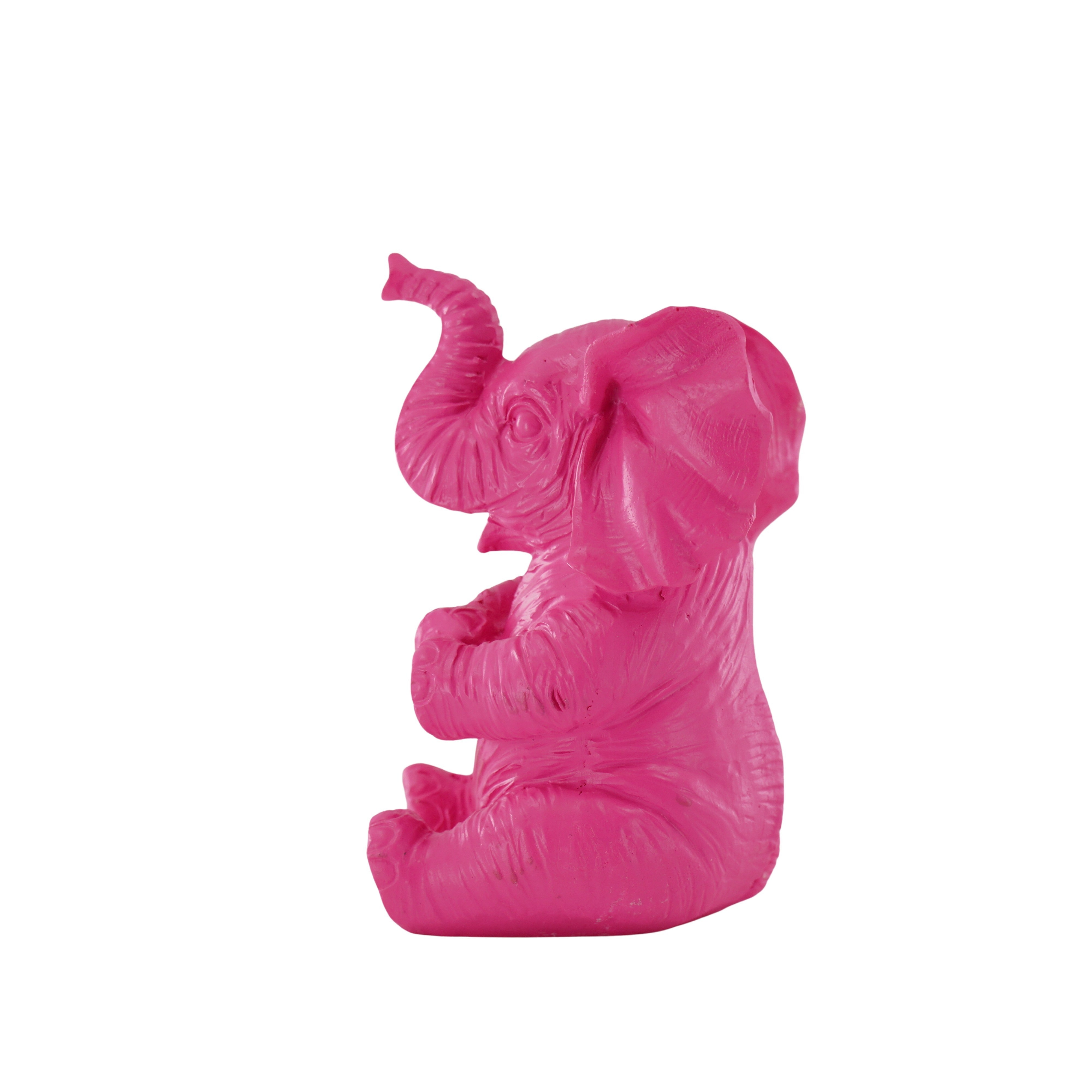 Ornament - Olifant - Polyresin - Roze - 7x7x11cm