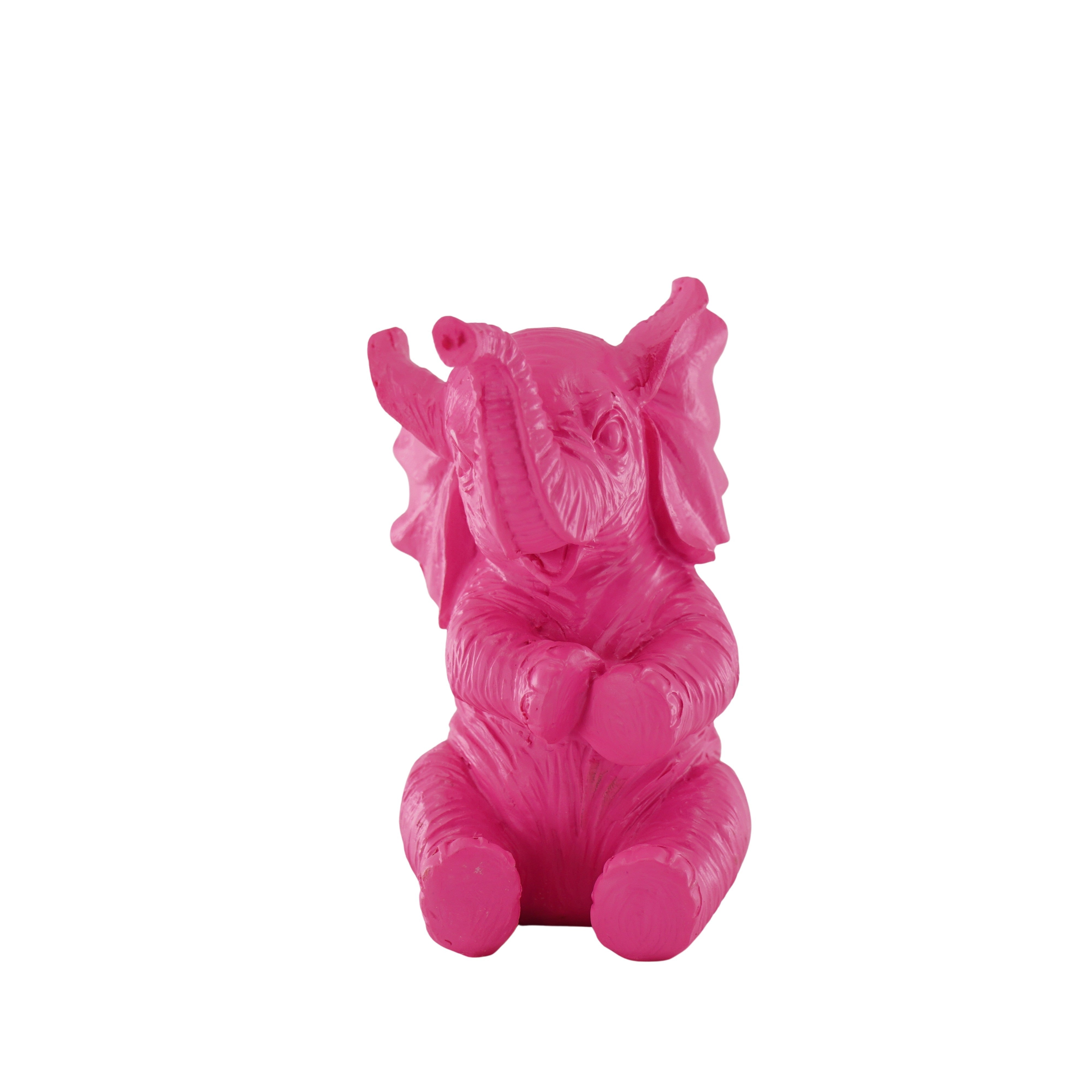 Ornament - Olifant - Polyresin - Roze - 7x7x11cm