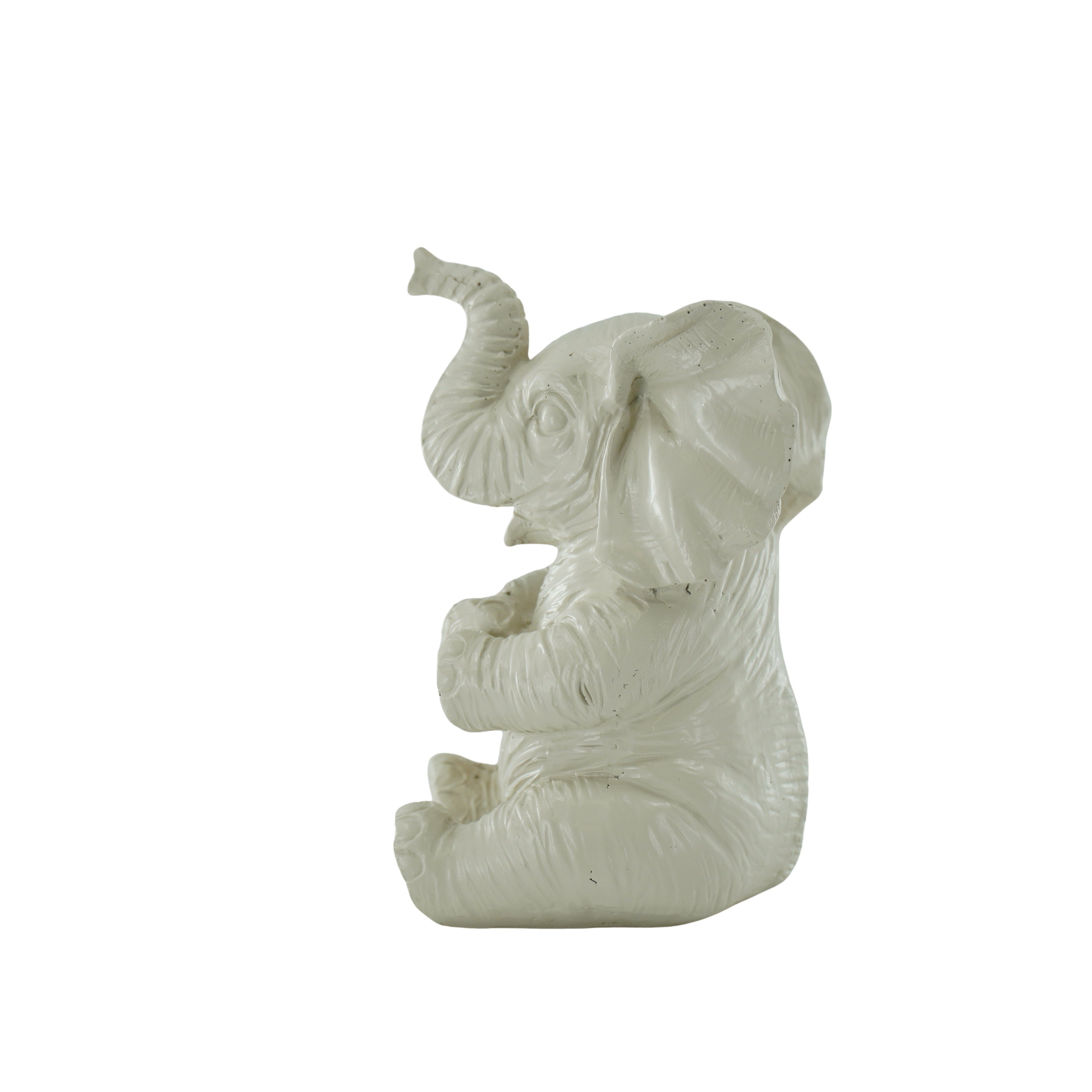 Ornament - Olifant - Polyresin - Zand - 7x7x11cm