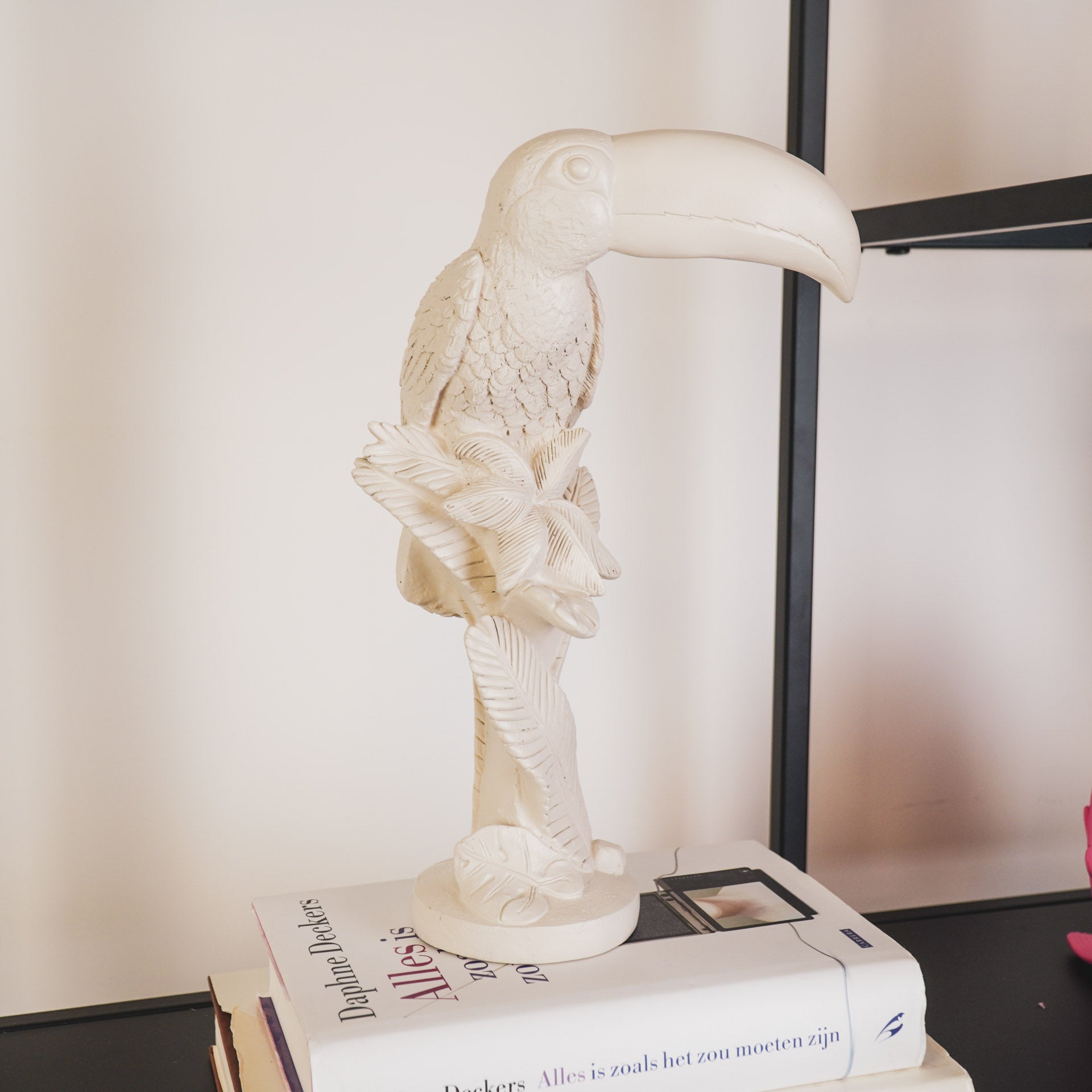 Ornament - Toekan - Polyresin - Zand - 18x9,5x29,5cm