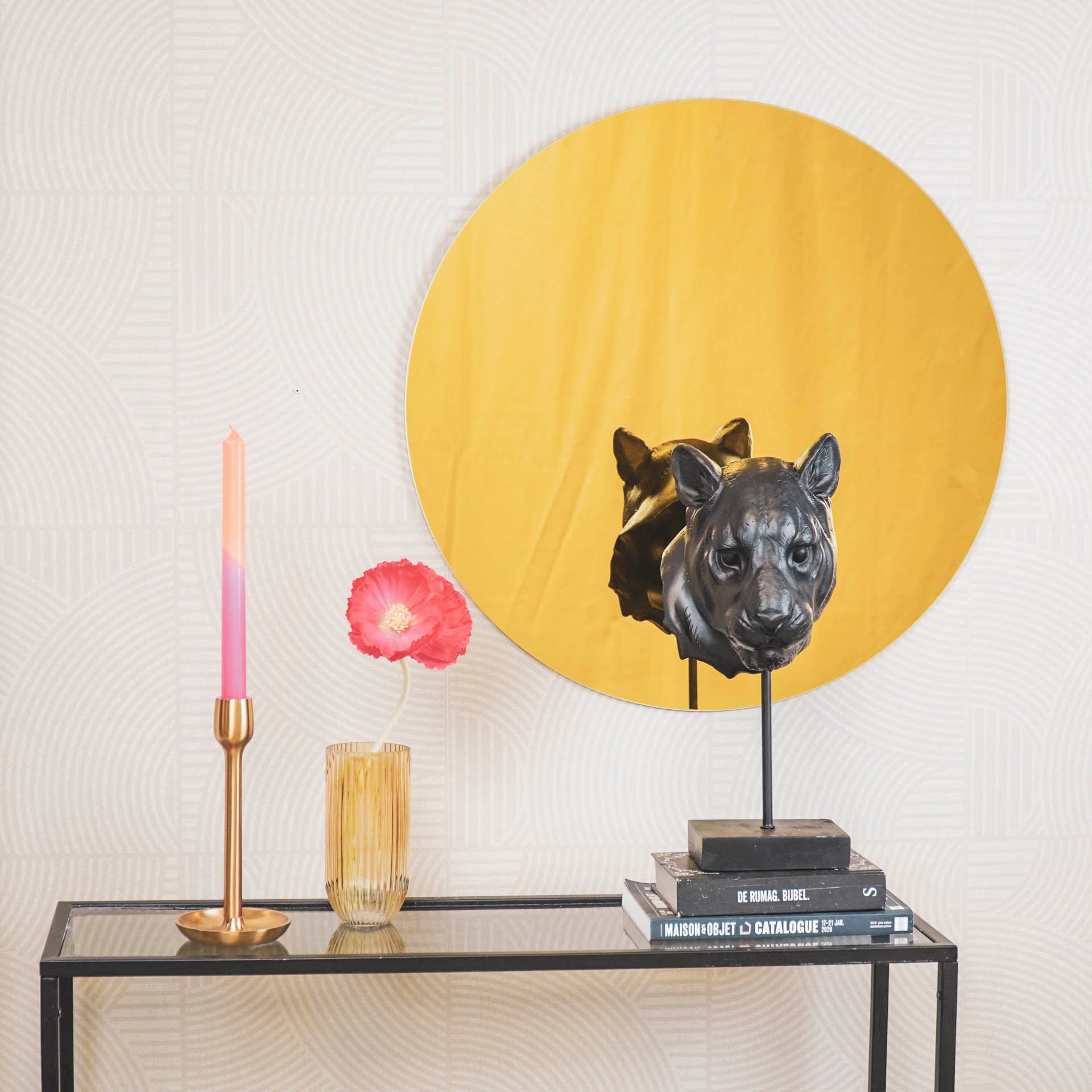 Spiegel - Rond - Goud Glas - 60x1x60m