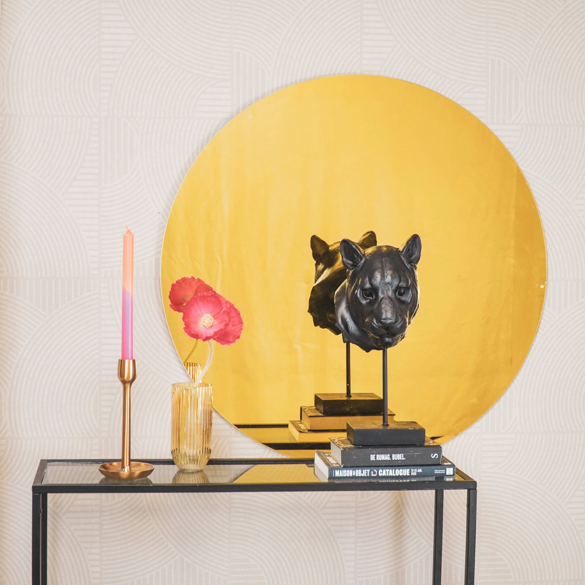 Spiegel - Rond - Goud Glas - 80x1x80m