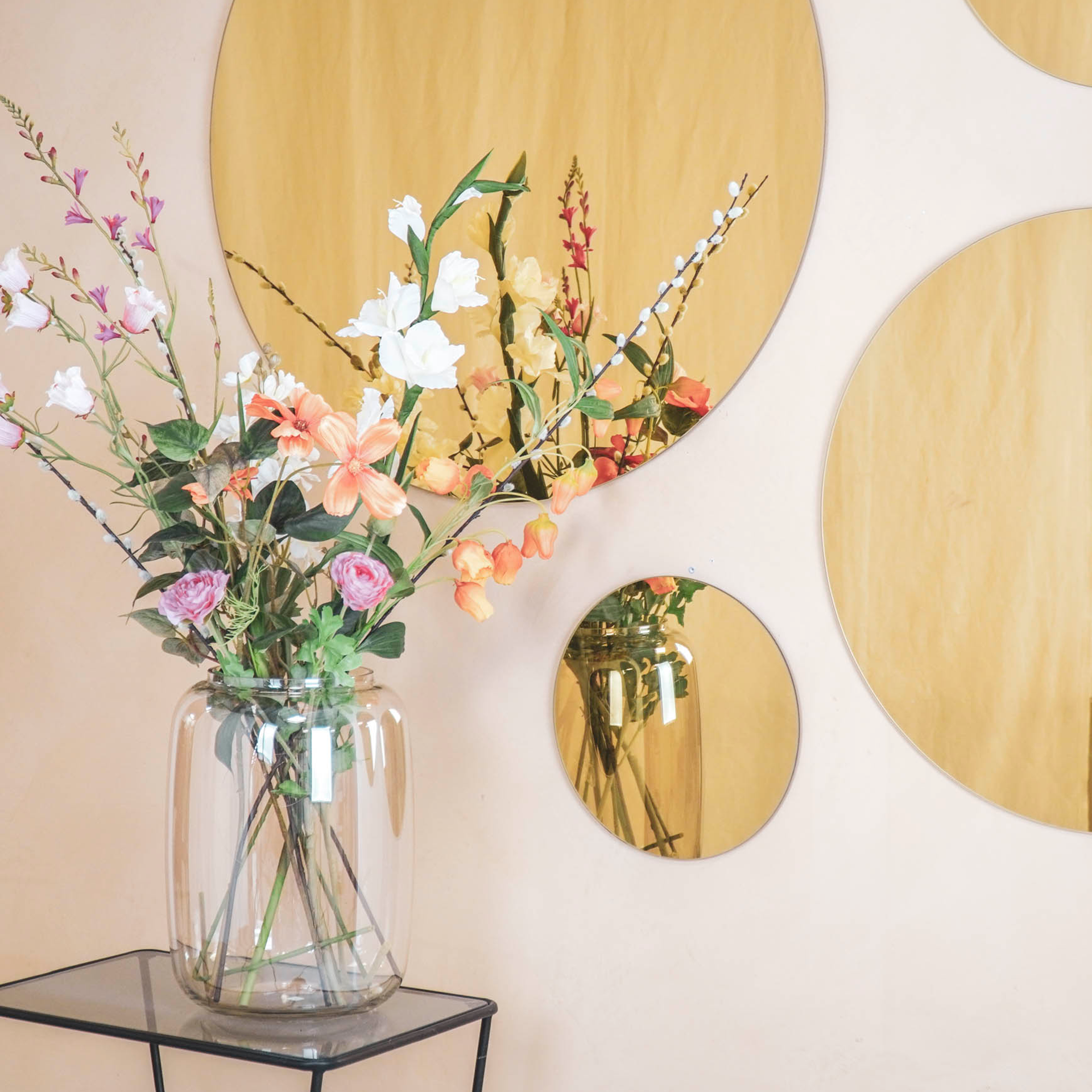 Spiegel - Rond - Goud Glas - 80x1x80m