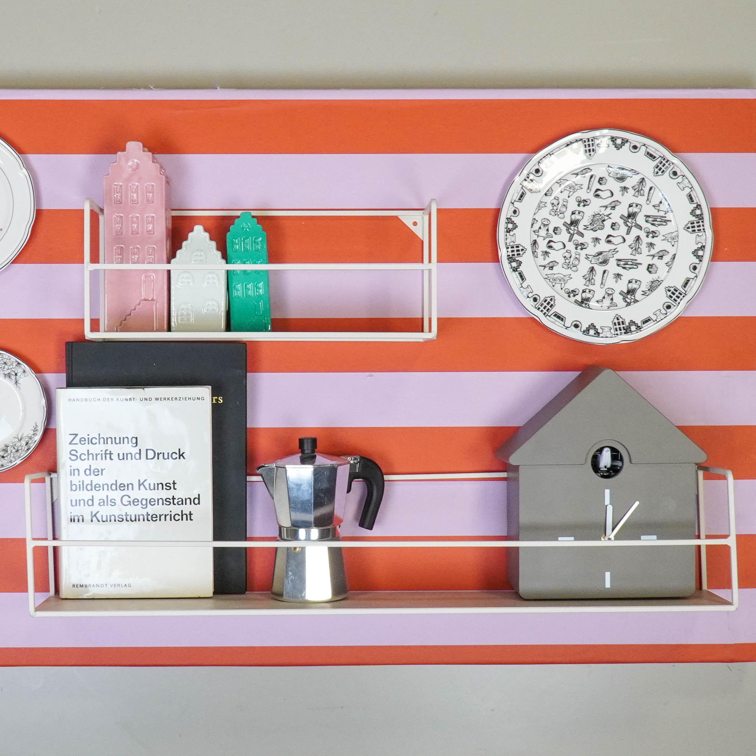 Wandplanken - Metaal - Zand - Set van 2 - 40x14x16 | 80x14x16cm