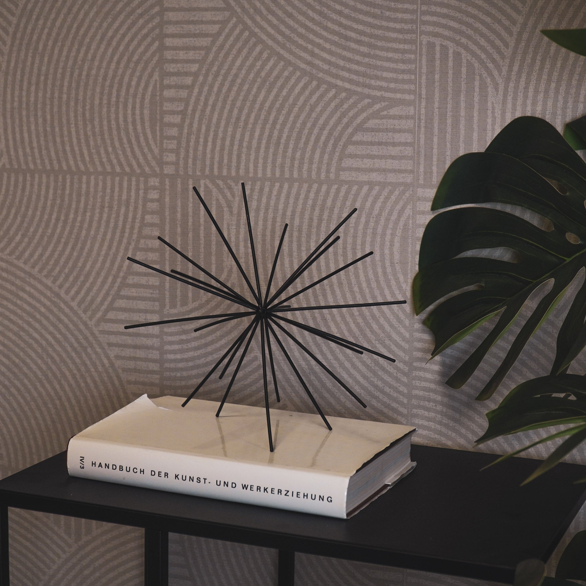 Ornament - Vuurwerk - Metaal - Zwart - 25x25x25cm