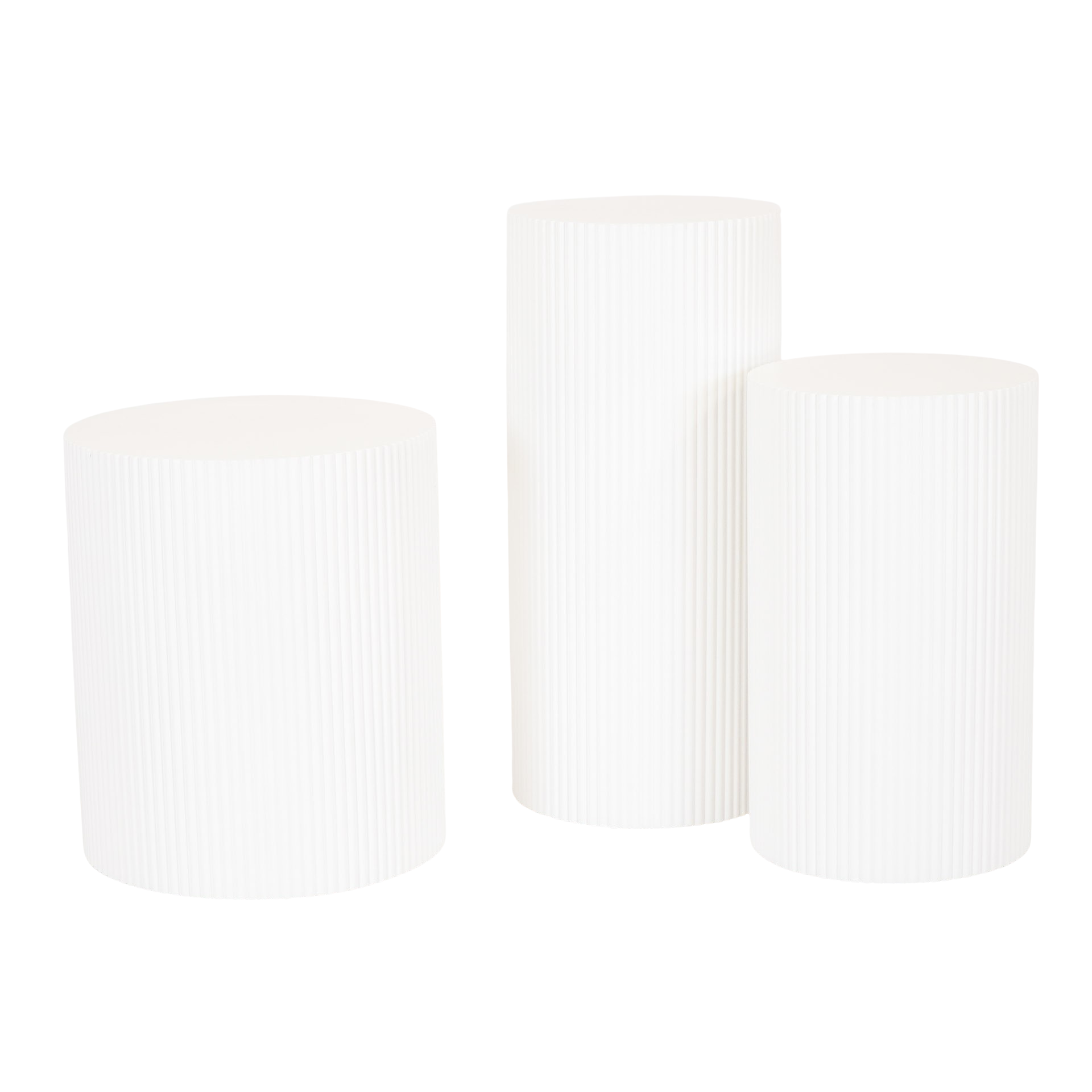 Bijzettafel - Cilinder -MDF - Wit - 39x39x45cm