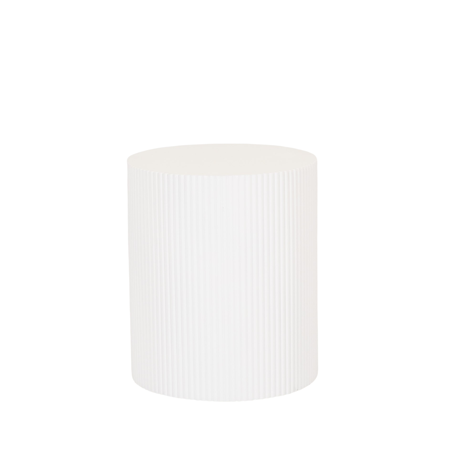 Bijzettafel - Cilinder -MDF - Wit - 39x39x45cm