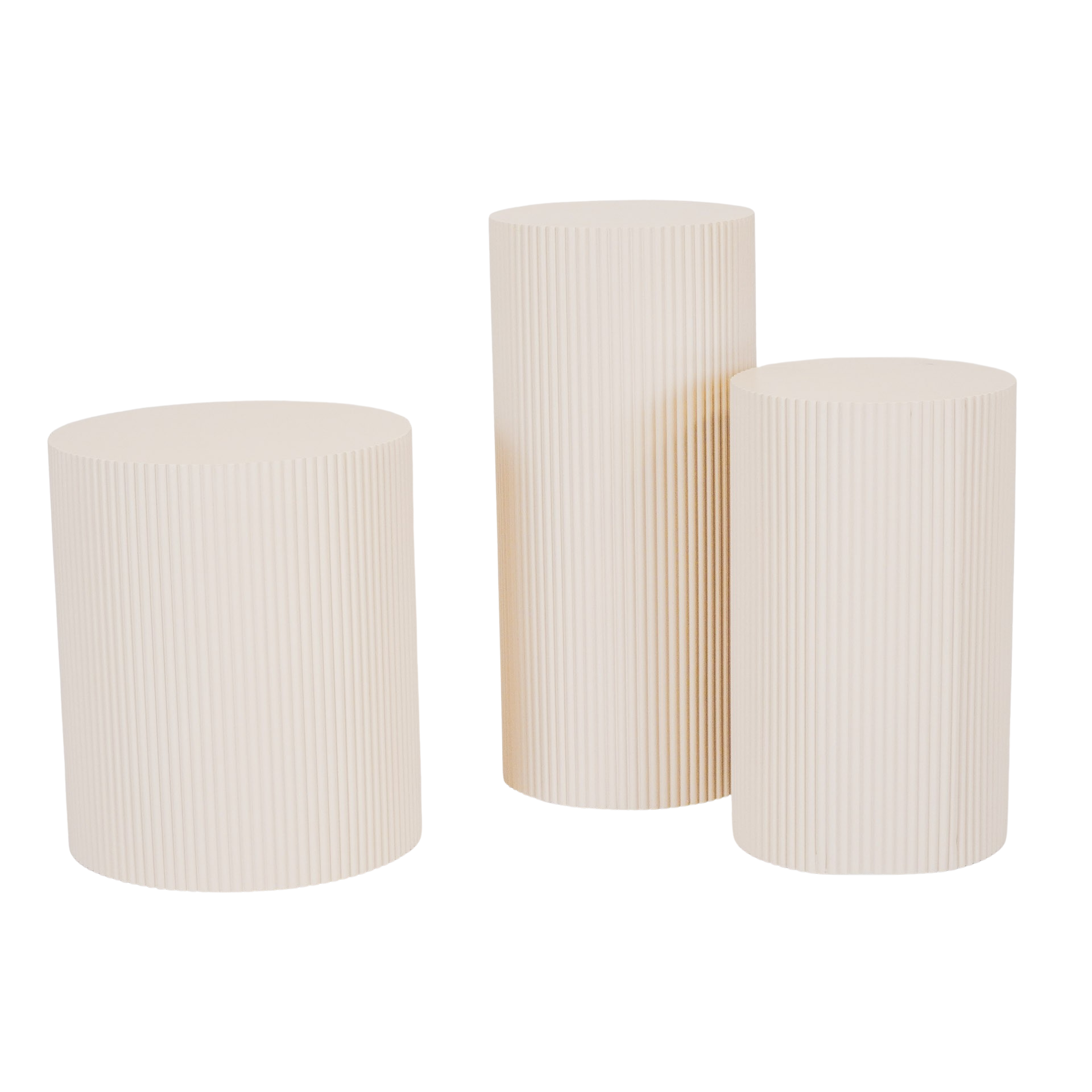 Bijzettafel - Cilinder- MDF - Zand - 39x39x45cm