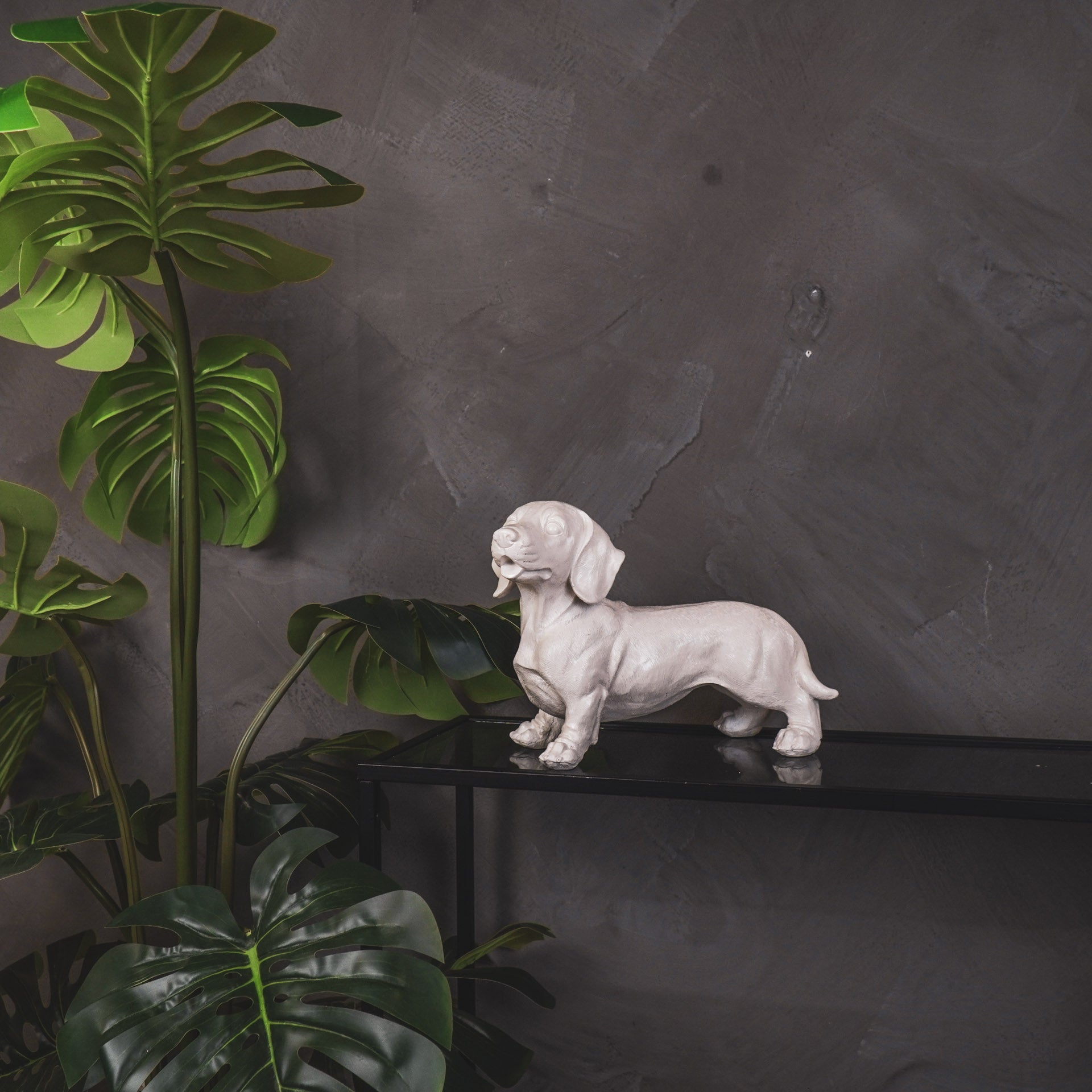 Ornament - Teckel Hond - Polyresin - Beige - 35x23x19cm