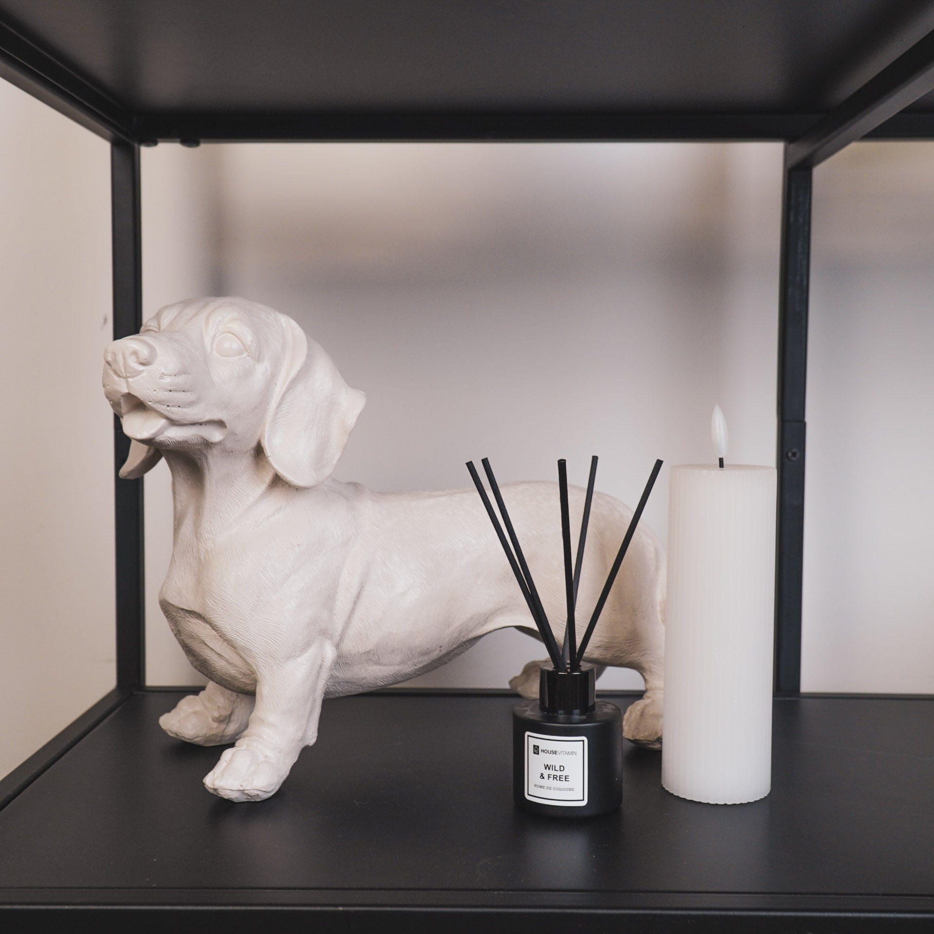Ornament - Teckel Hond - Polyresin - Beige - 35x23x19cm
