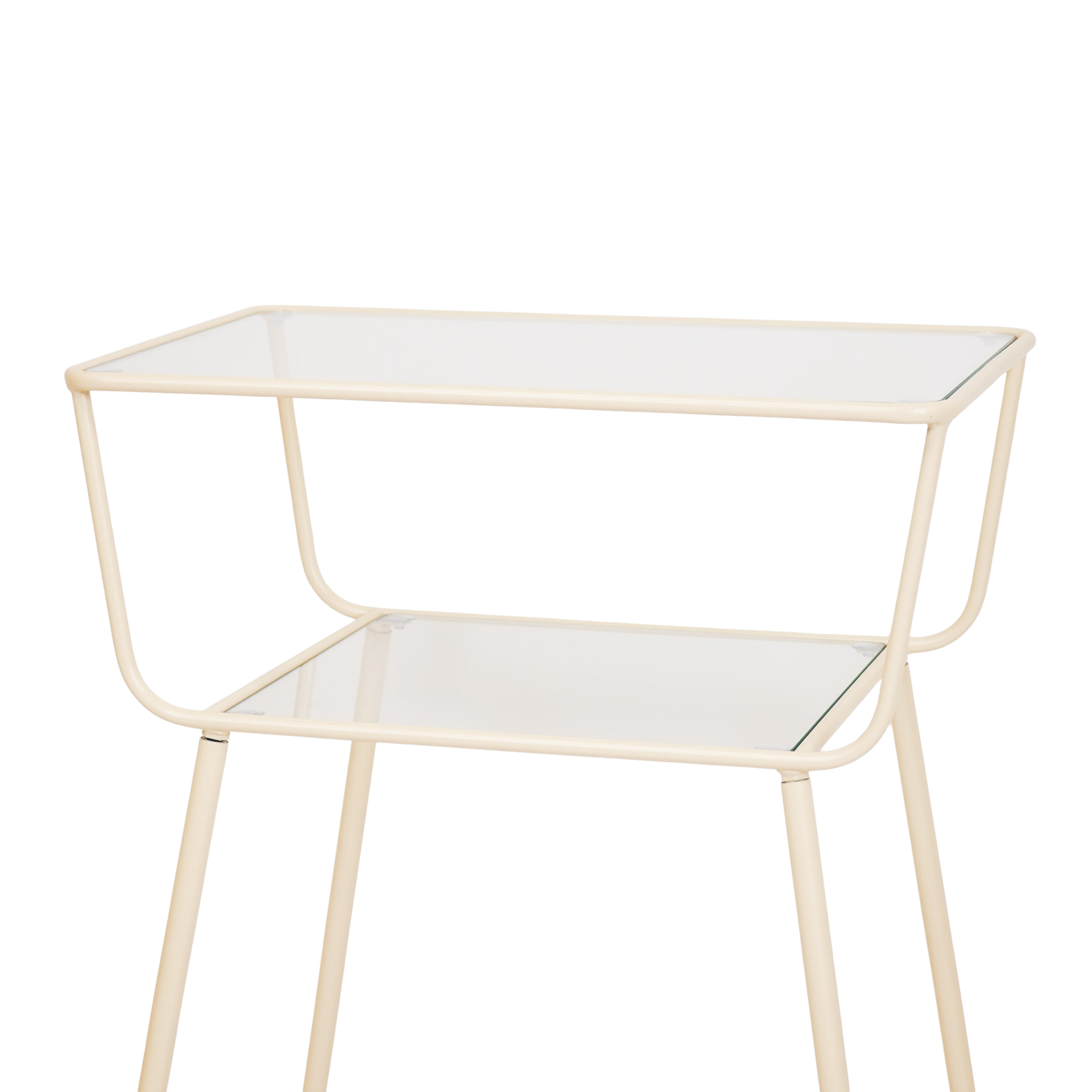 Bijzettafel - Metaal/Glas - Zand - 50x35x60cm