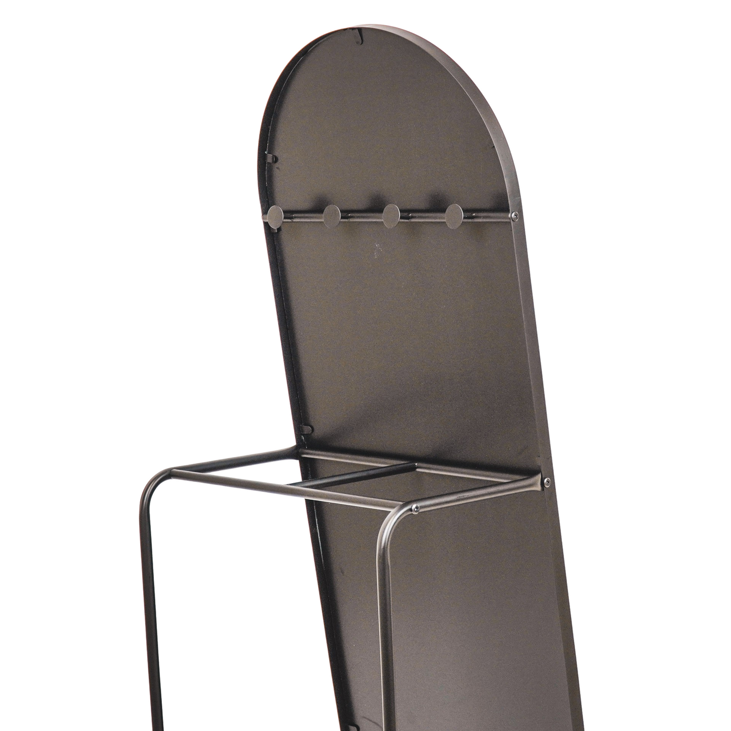 Spiegel- Passpiegel + kledingrek + Metaal- Zwart - 45x43x150cm
