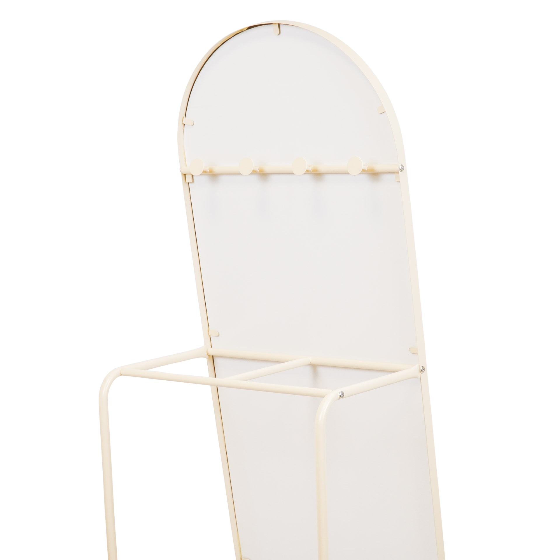 Spiegel- Passpiegel + kledingrek +Metaal- Zand - 45x43x150cm