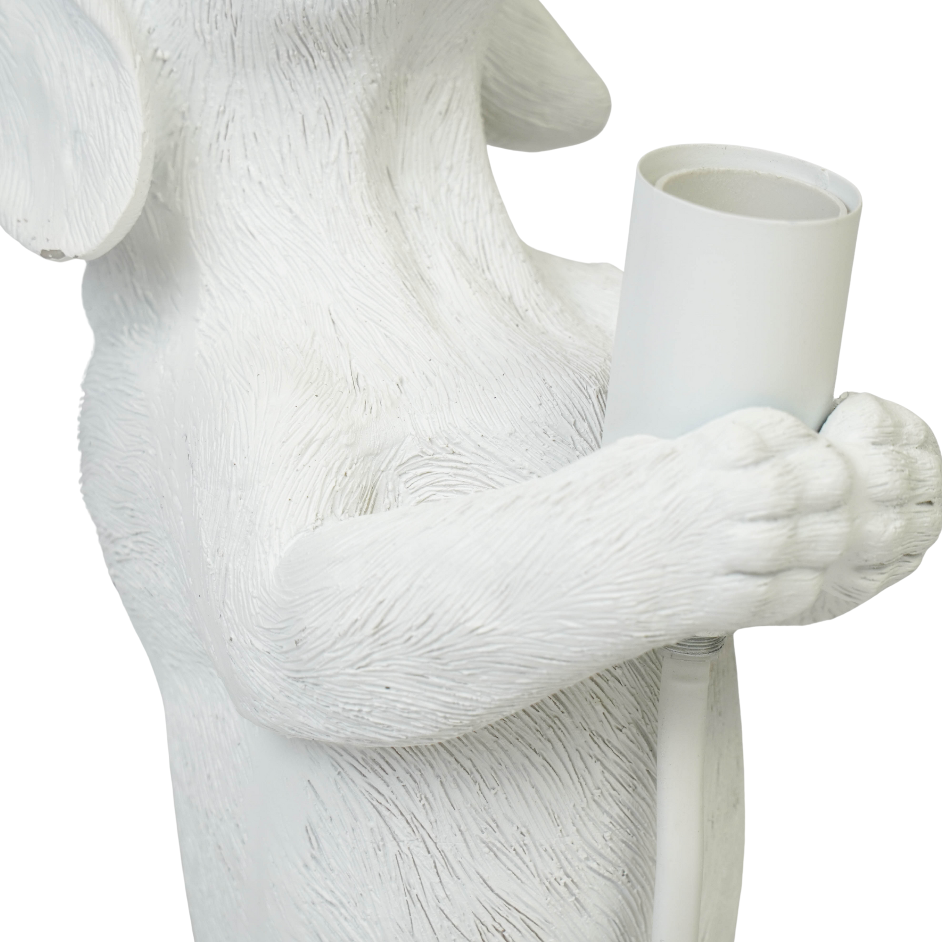 Lampen - Teckel Tafellamp - Polyresin - Wit - E14 - 10x15x38cm