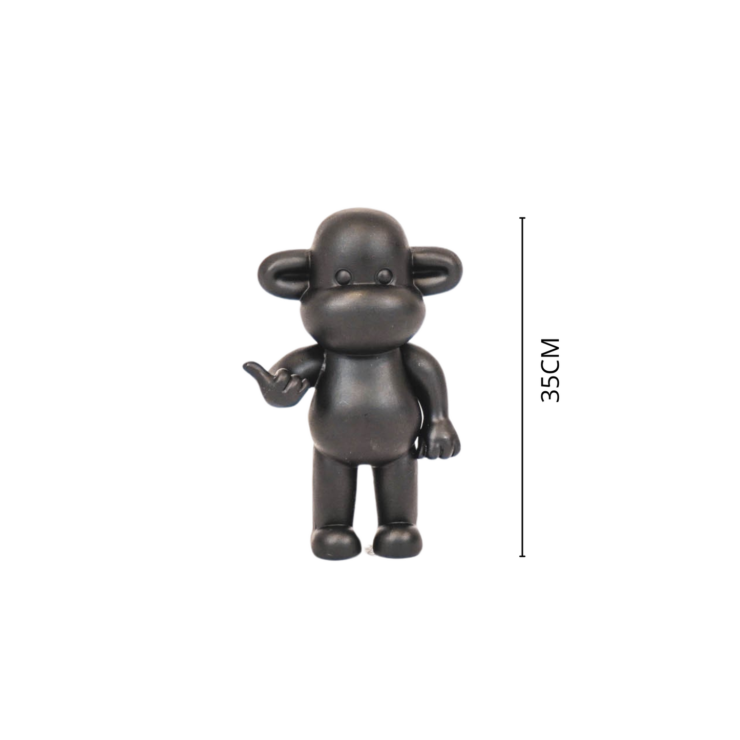 Ornament - Hang loose Aap Beeld 'The Legend' - Polyresin - Zwart - 20,5x13,5x35cm