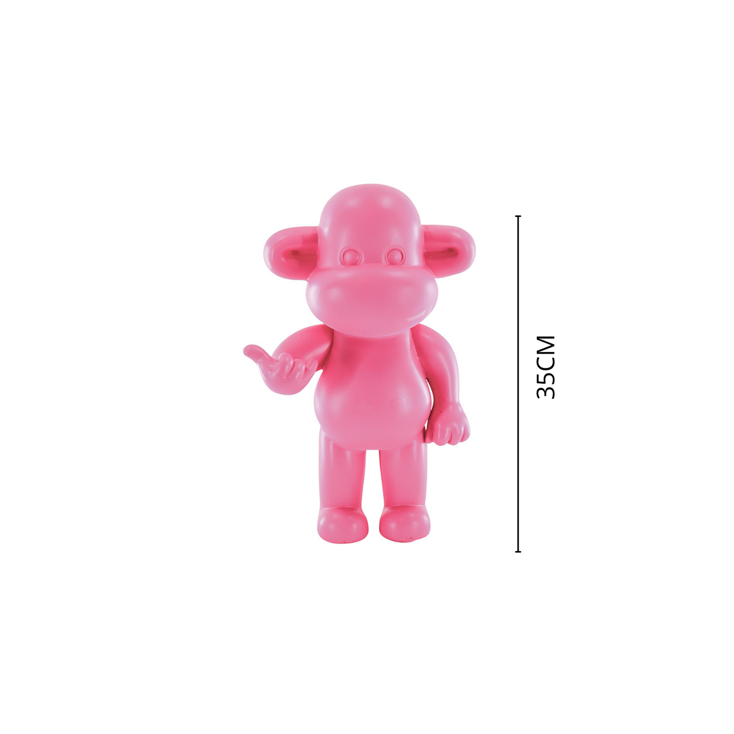 Ornament - Hang loose Aap Beeld 'The Legend' - Polyresin - Roze - 20,5x13,5x35cm