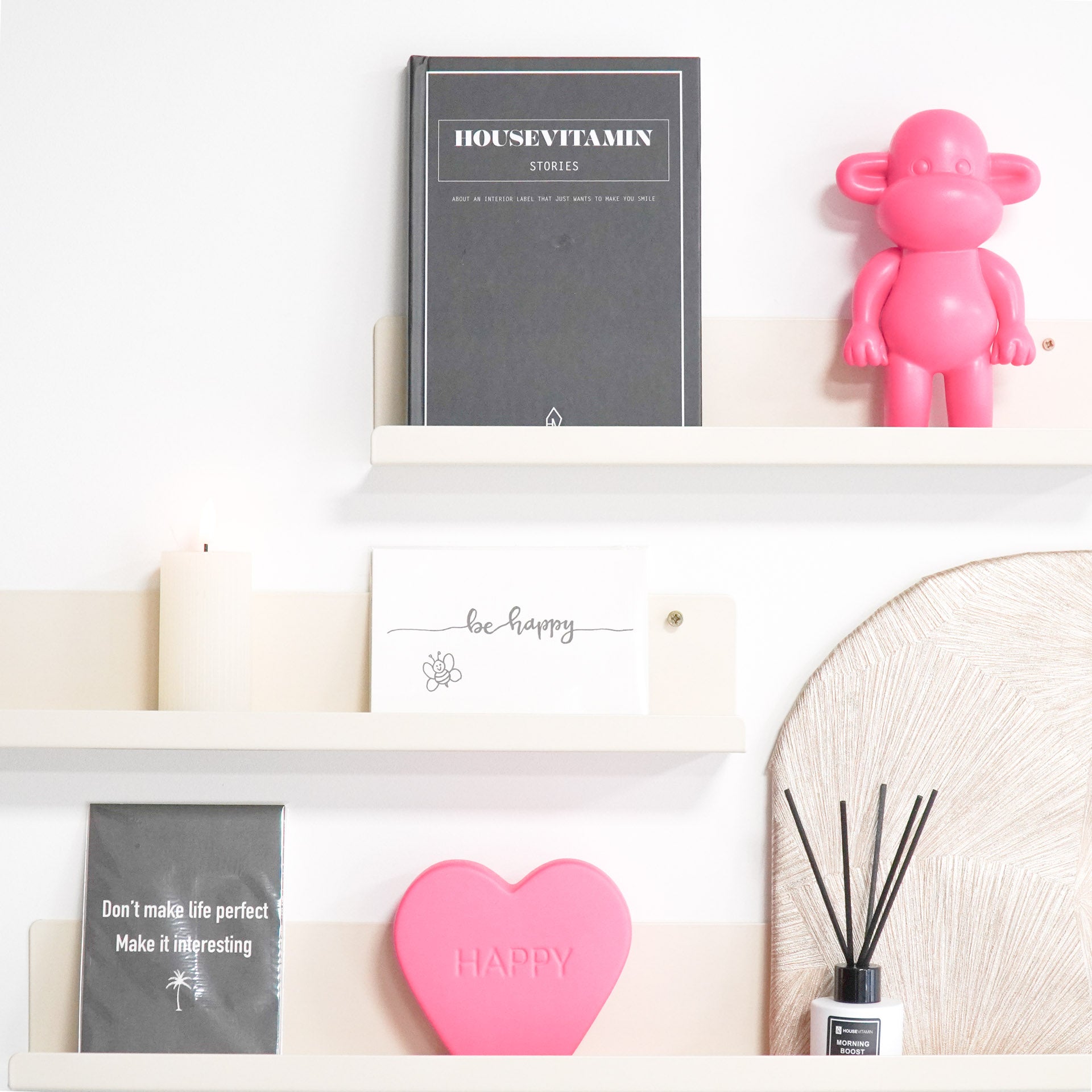 Ornament - Aap Beeld 'The Legend' - Polyresin - Roze - 11x7x19cm