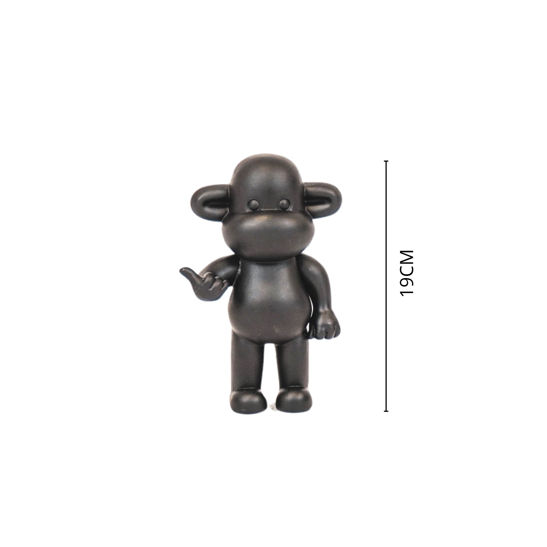 Ornament - Hang loose Aap Beeld 'The Legend' - Polyresin - Zwart - 11x7x19cm