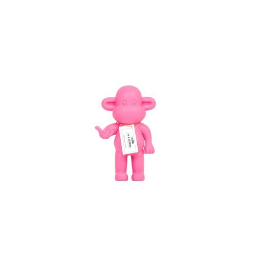 Ornament - Hang loose Aap Beeld 'The Legend' - Polyresin - Roze - 11x7x19cm
