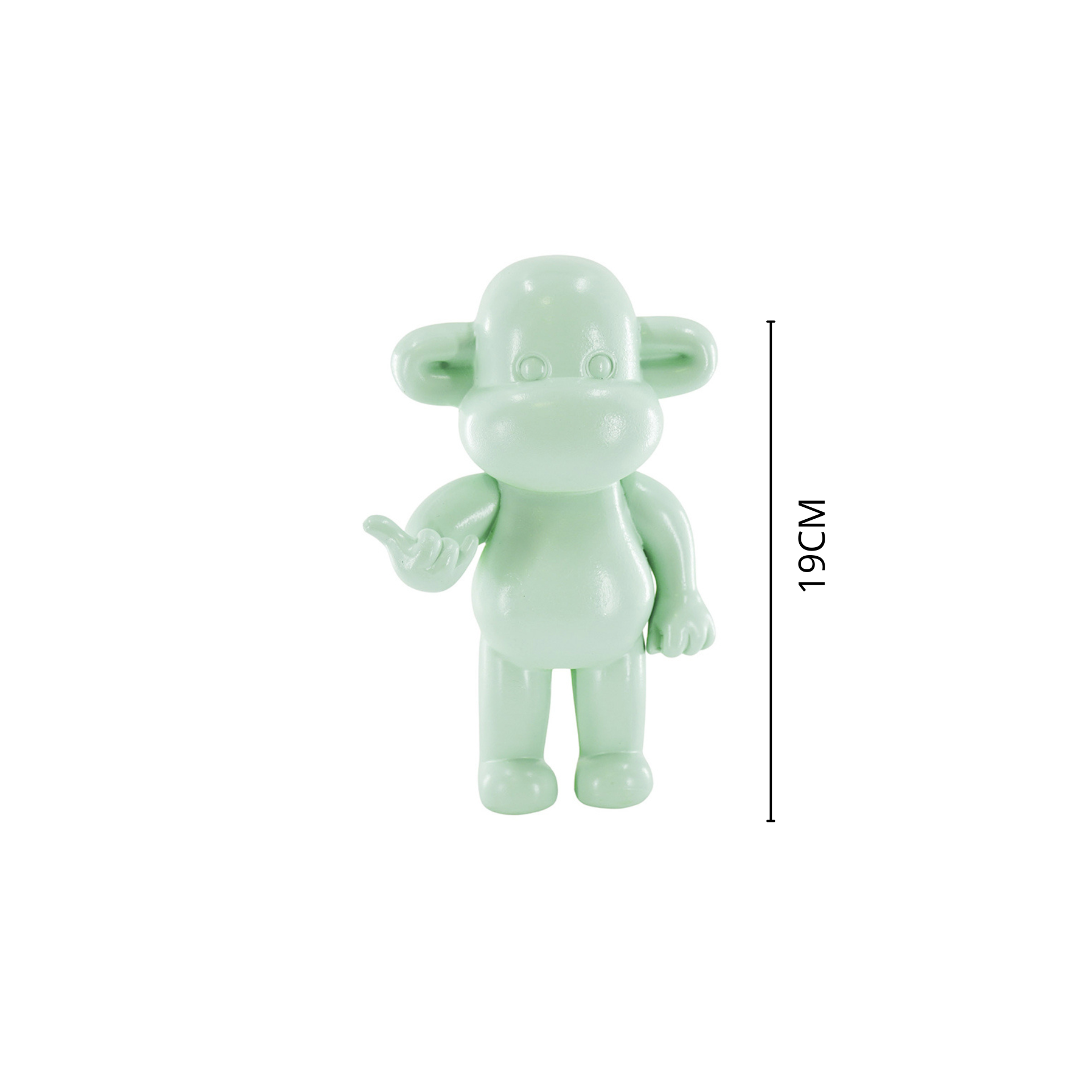 Ornament - Hang loose Aap Beeld 'The Legend' - Polyresin - Mintgroen - 11x7x19cm