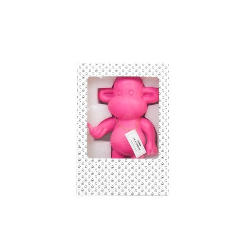 Ornament - Hang loose Aap Beeld 'The Legend' - Polyresin - Roze - 33x21x50cm