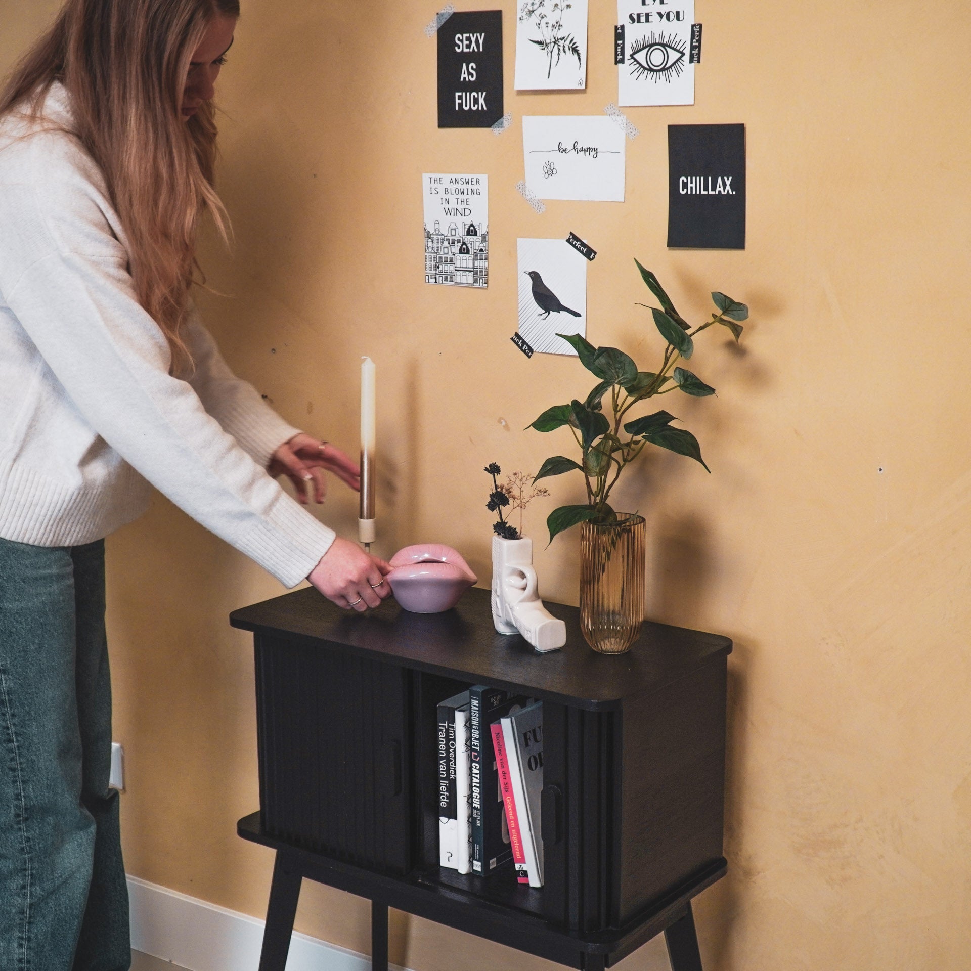 Pot - Lip - Porselein - Licht Roze -12,5x11x7,5cm