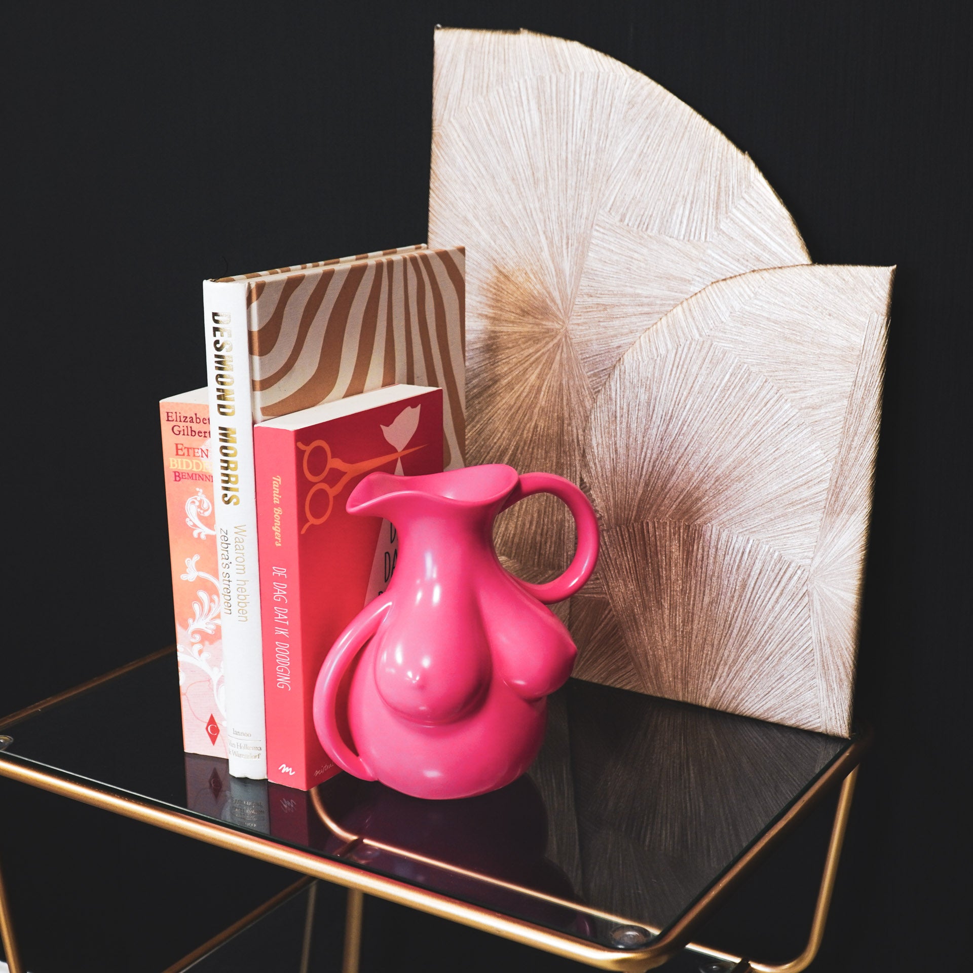 Vaas - Borsten Kan - Keramiek - Neon Roze - 6,5x11x18cm