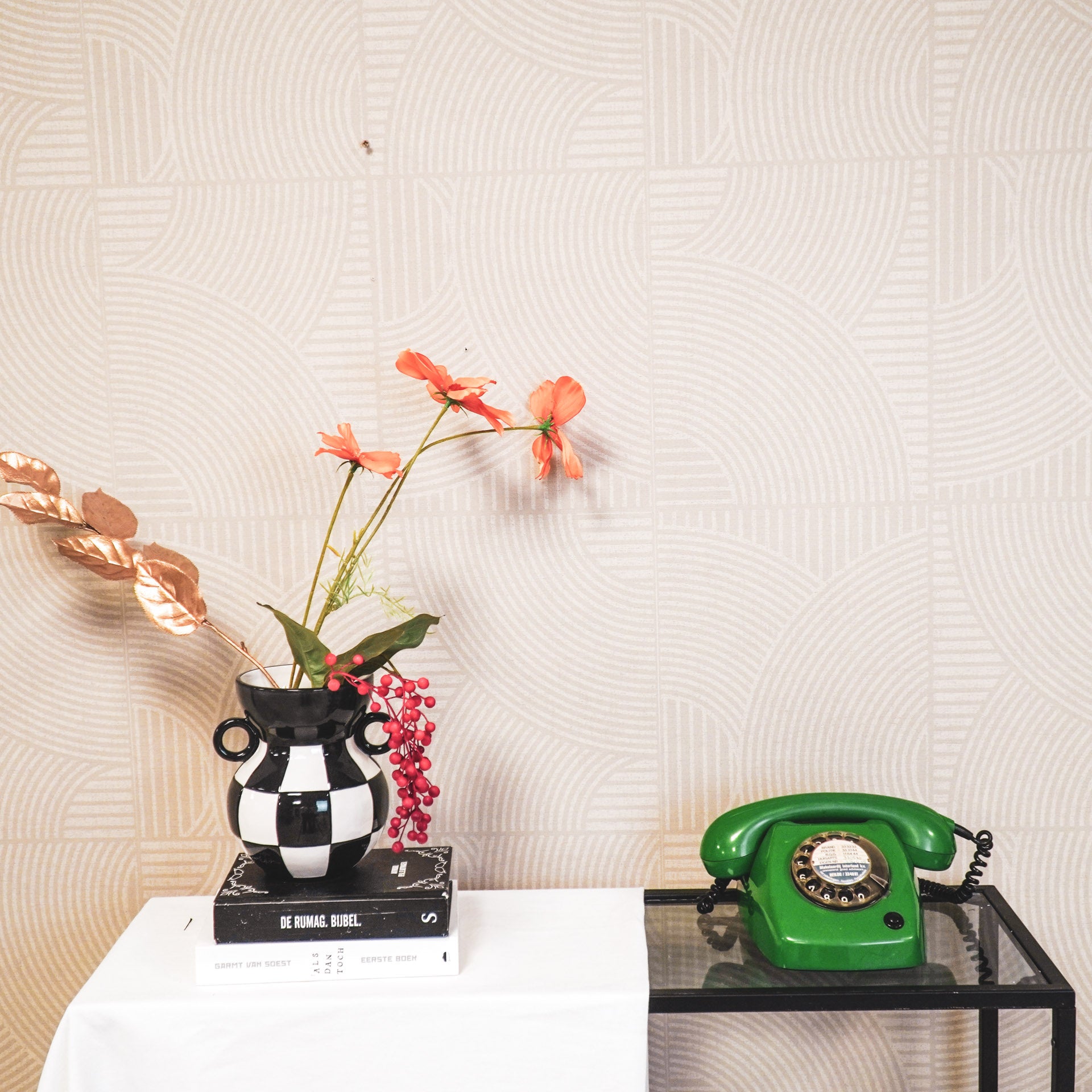 Vaas - Kan - Keramiek - Zwart/Wit - 14,5x14x17cm