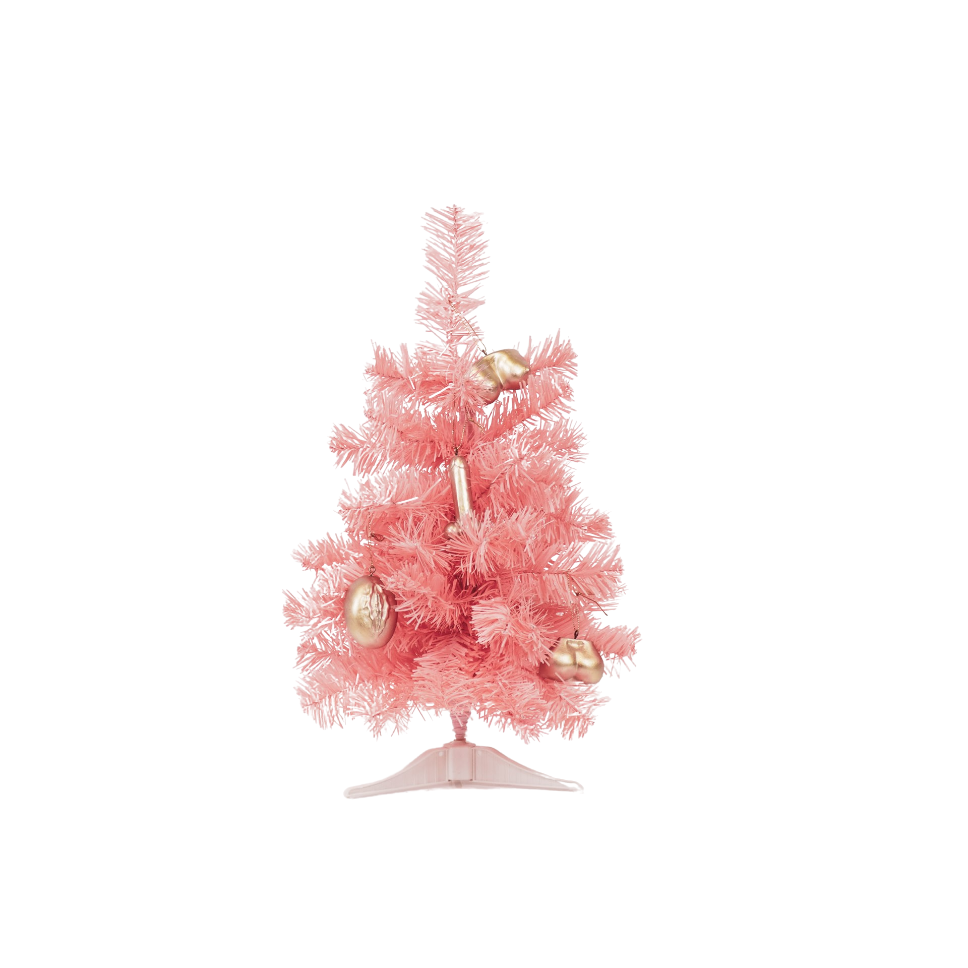 Kunstboom - Kerstboom met led lampjes - Kunststof - Roze - 50 cm