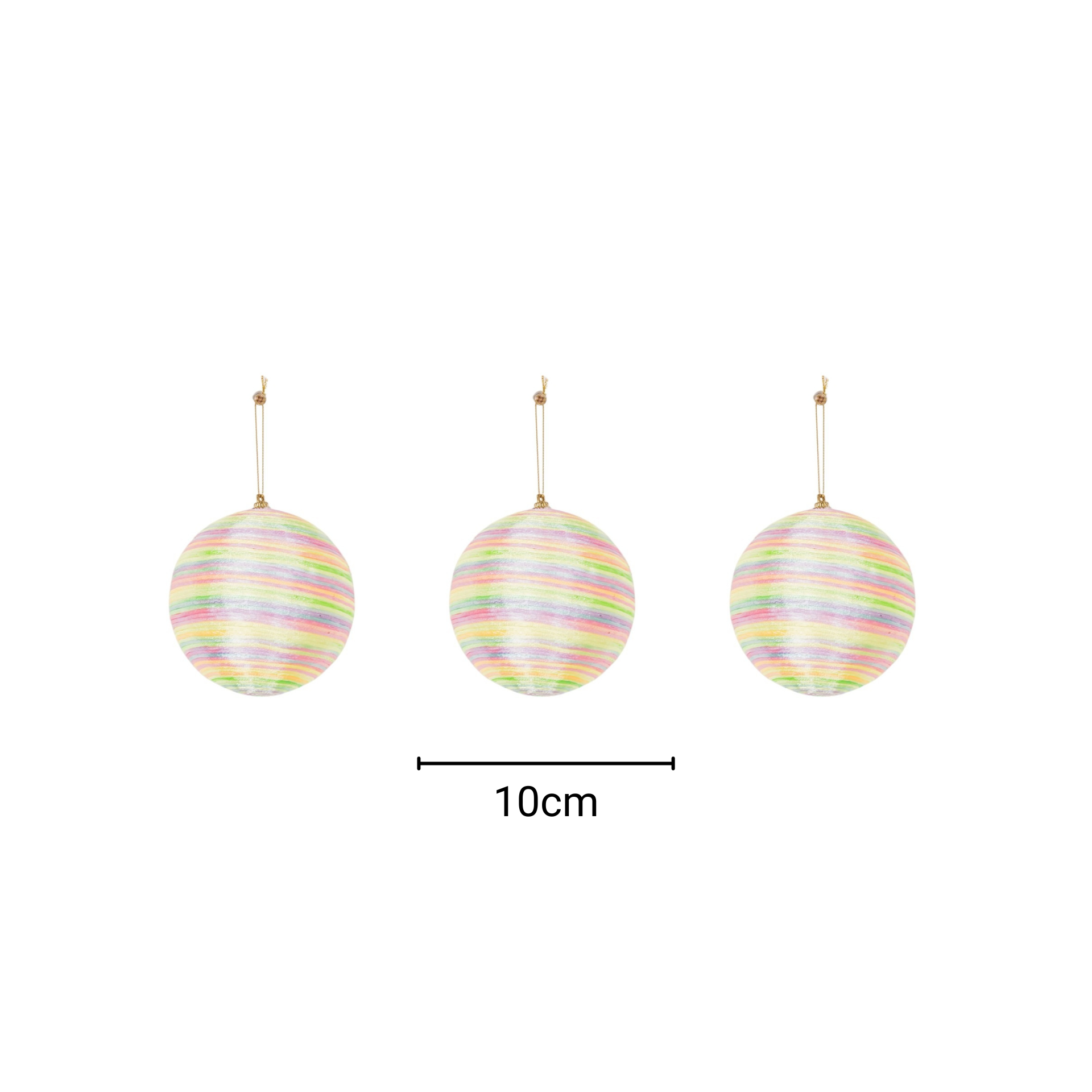 Kerst Hangers - Kerstballen - Foam - Fluor Kleuren - S3- 10 cm